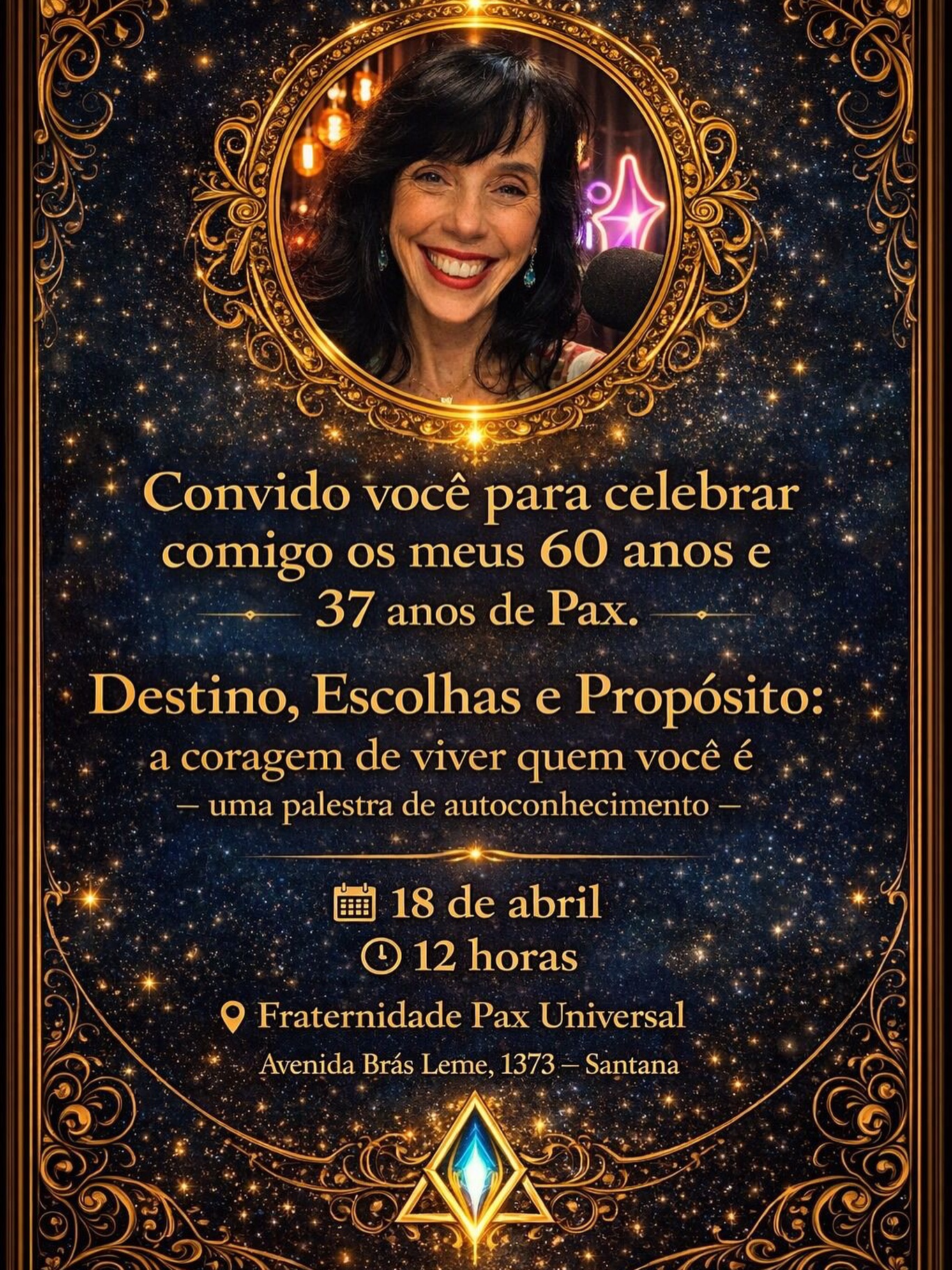 Contagem regressiva…4, 3, 2, 1…
Neste sábado na @paxportal da @carmenbalhestero uma palestra que faz a narrativa de uma grande jornada pessoal e espiritual.
Será ao meio-dia e após palestra, teremos um tempo para maltarmos as saudades.
Pax Universal fica na Avenida Brás Leme, 1373 - Santana.
Até já!
#aniversario #tarot #astrologia #consultasonline