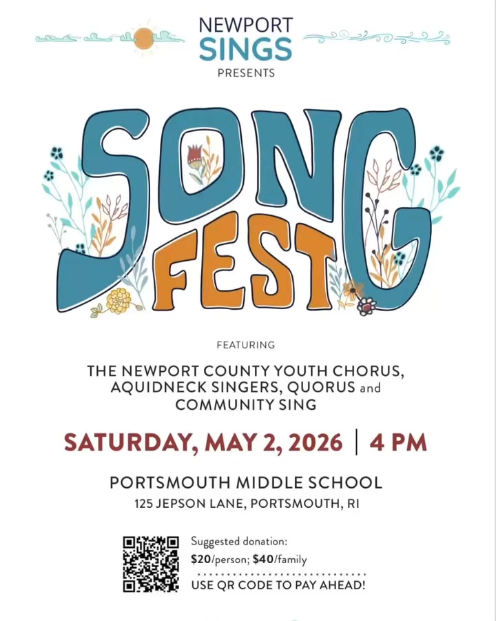 🎶✨ Get ready… get ready… ✨🎶
We’re taking a cue from Ella Fitzgerald and getting READY for something truly special!
Our voices are warming, our harmonies are building, and the joy is growing stronger with every note… because Song Fest is almost here!
🎤 Join Newport Sings in just two weeks, as we come together to share the gift of music, community, and connection—one song at a time. You’ll feel it, you’ll hear it, and you might just find yourself READY to sing along!
📍 Portsmouth Middle School
🕓 Saturday, May 2nd at 4pm
Get ready to be moved,
Get ready to be inspired,
Get ready for Song Fest! 🎵
General seating. Suggested donation ($20/person; $40/family) accepted at the door (cash, check, credit card, QR code) or donate in advance!
#NewportSings #GetReady #SongFest #CommunityThroughSong