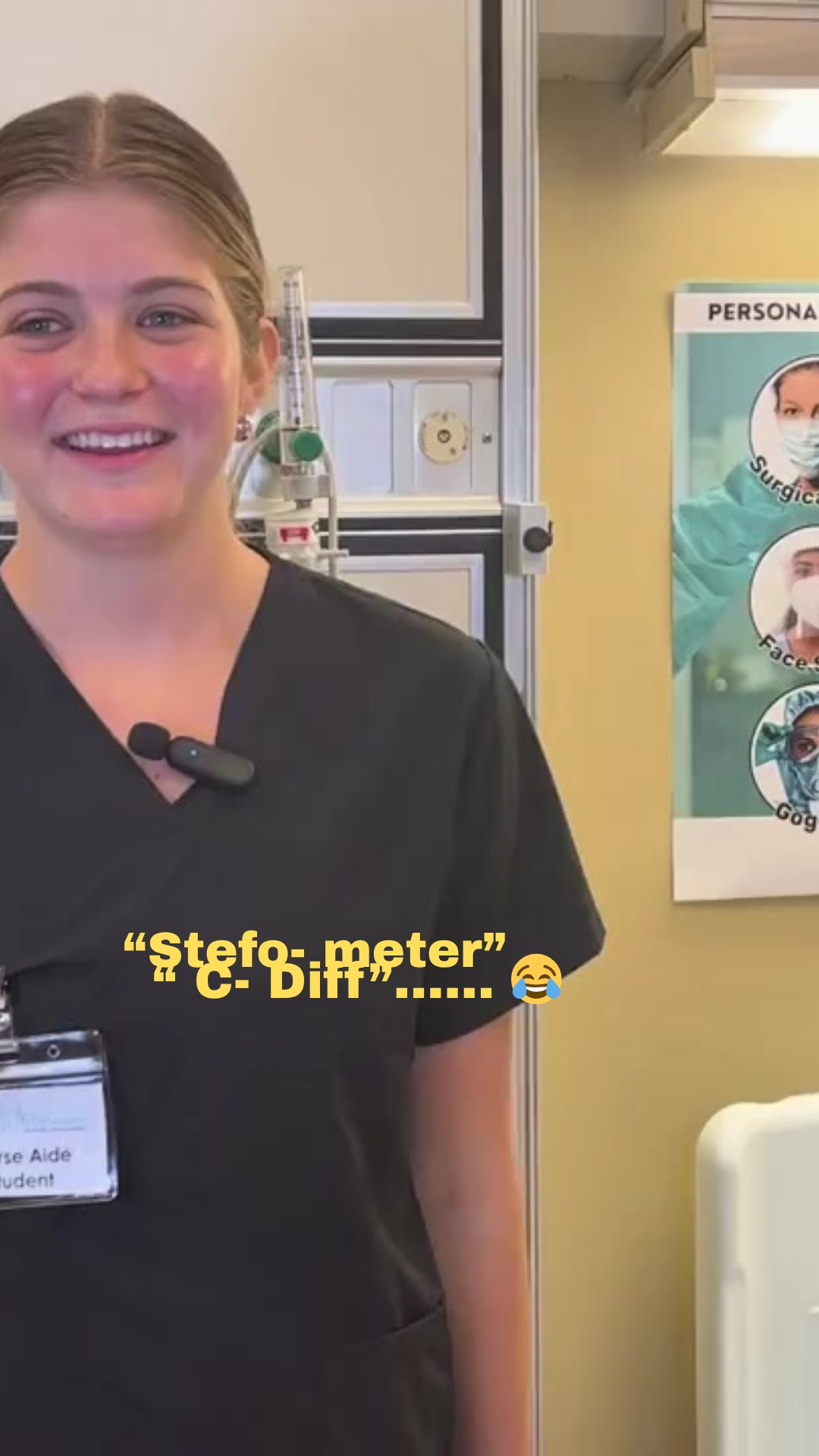 A little Skills Lab fun!! And THIS is why we need CNA school! 😂😂 #sphygmomanometer