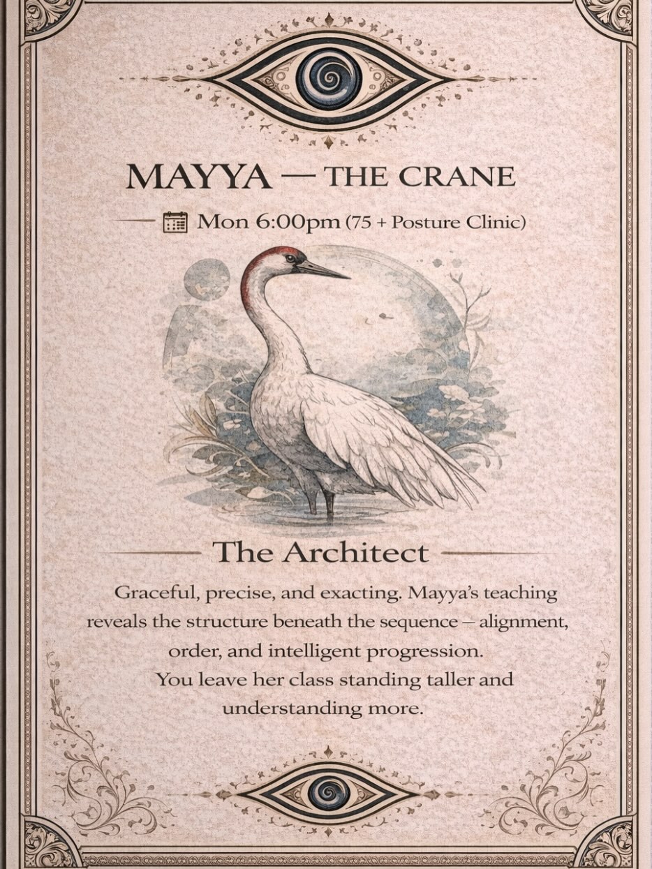 Second on our teachers menu reveal for 26 & 2 is the lovely @myyapavone , teaching Monday evenings at 6pm !
Make like a crane and come practice with her to sharpen skills and spread your wings 🦢🧘♀️
#crane #bikramyoga #focusbrynmawr