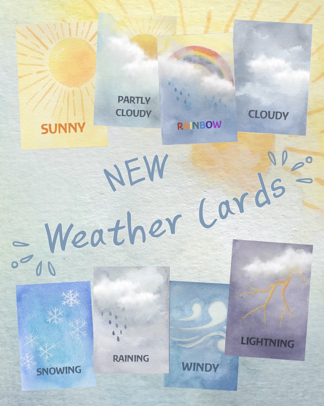 āļø NEW, NEW, NEW āļø Weather Cards.
I have been wanting to create some new early years bits and bobs and I am finally getting round to it. Thereās more to come š #weathercards #earlyyears #learningresources
