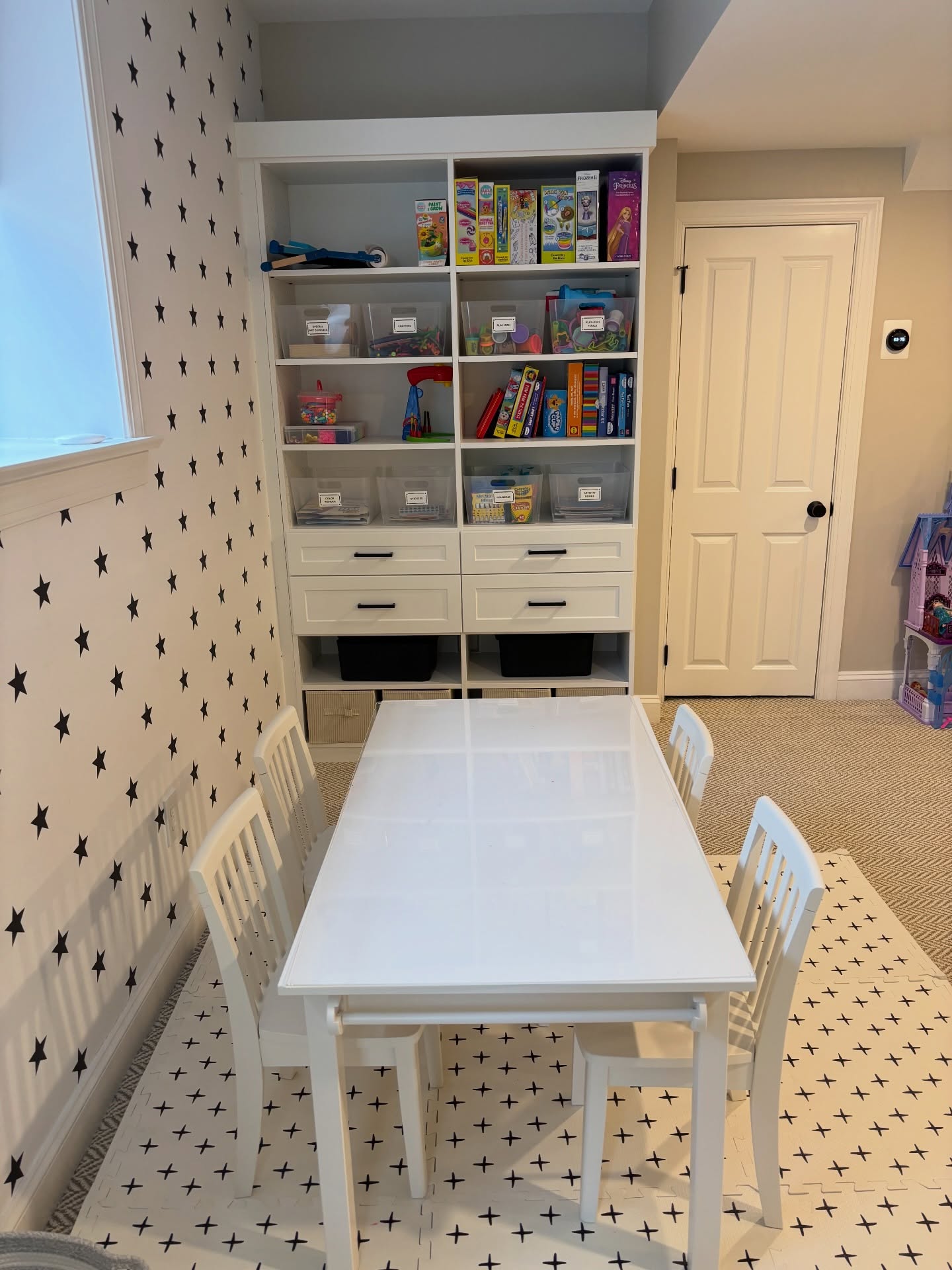 A space for playing, creating, and actually keeping up with it all.
This playroom needed to handle both toys and crafts — so we created simple, clear zones that make it easy for kids to find what they need and put it back when they’re done.
Because the goal isn’t perfection… it’s a space that works for real life (and real kids).
Save this for playroom inspiration and DM me if you’re ready to create a system that works for your home.
#PlayroomOrganization #KidsSpaces #OrganizedHome #HomeOrganization #MomLifeSimplified
