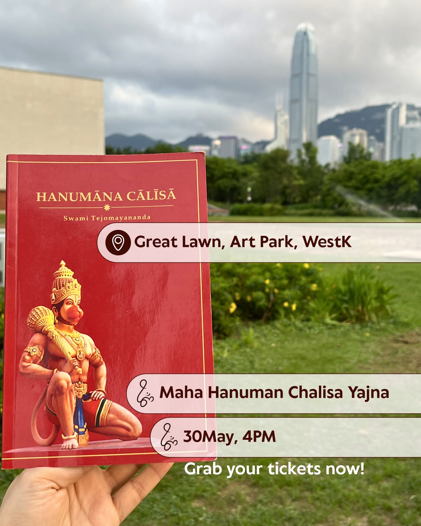 Tickets for the upcoming and exciting Maha Hanuman Chalisa Yajna are on SALE now! Have you got yours yet? 🤩
Join us for an evening of chanting and connection with Hanuman ji and @swamiswaroopananda ji! 🥹
Link in bio! 🔗 Or dm/msg us if you have any questions +852 67922844!
#love #wisdom #spirituality #happiness
