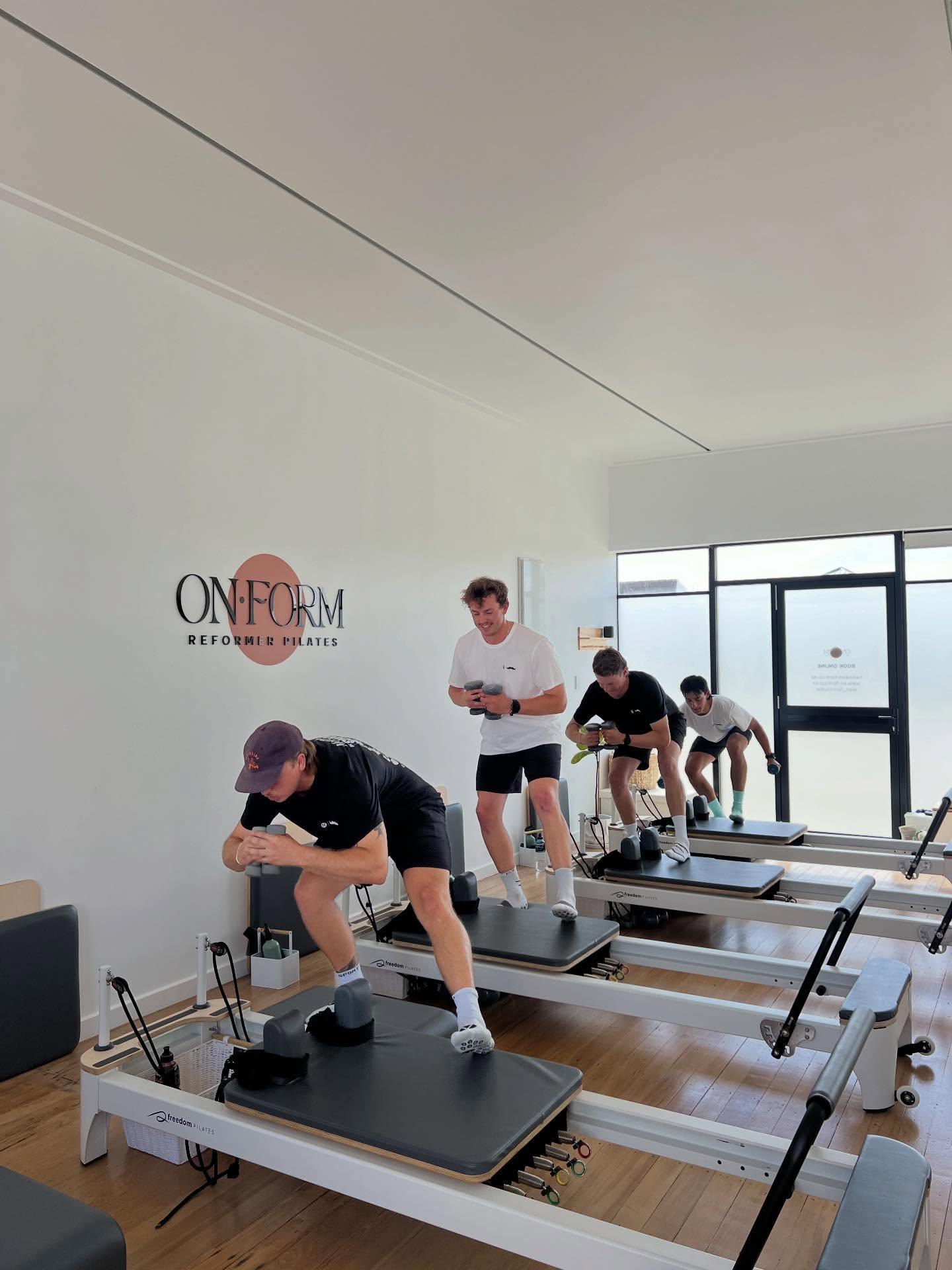 Lads 🤝 reformer
Reformer tends to be female-dominated, But we do have some regular guys in the mix, and they absolutely keep up.
There’s a trend online of framing reformer as something men should struggle through — not our vibe at all.
Good movement is good movement. Everyone should feel capable here.
Men are always welcome in regular classes, and private group bookings are available for sports teams or groups wanting to try it together first.
#reformerpilates #pilatesnz #onformstudio #pilatescommunity #dunedinnz
