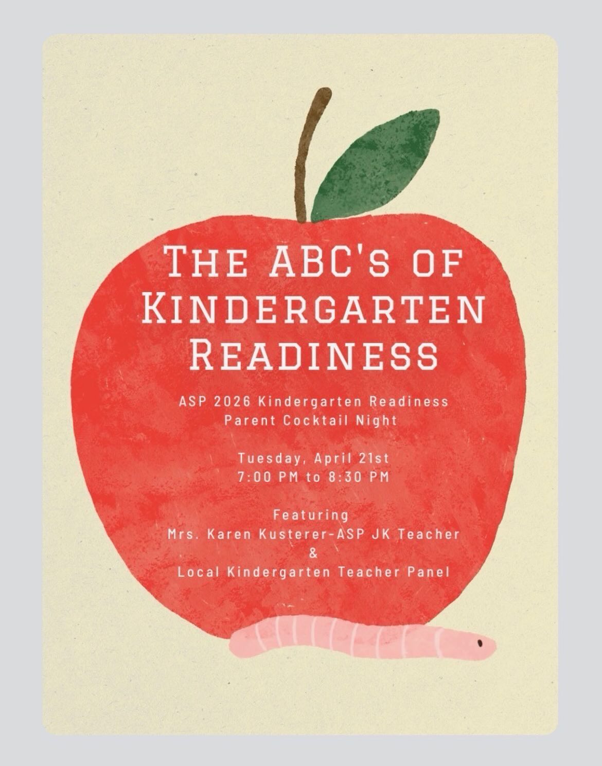 🍎 Thinking of doing a Junior Kindergarten year for your 4 year old?
🍏 Join us for our Kindergarten Readiness cocktail hour to hear from our very own JK teacher, Karen Kusterer, as well as a panel of Henrico-based Kindergarten teachers. We will discuss the benefits of a JK year for many students versus a Kindergarten year. You will also have a chance to meet and talk with other parents with experience or facing similar choices.
☀️ RSVP below or check out our link in the bio.
https://www.evite.com/event/02A0IIAE4SKDAAG3CEPRF3PJGRCYAI?utm_campaign=send_sharable_link&utm_source=evitelink&utm_medium=sharable_invite
#allsaintspreschoolrva #allsaintsepiscopalchurch #juniorkindergarten #kindergarten #henricova