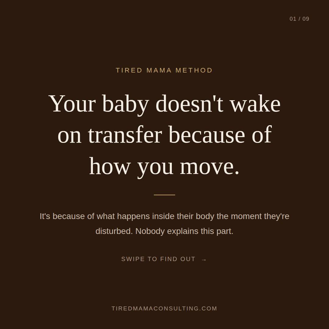 You have tried everything.
Moving slower. Waiting longer. The hand on the chest. The white noise at full volume. Something that smells like you in the crib. And still- the moment their body leaves yours, their eyes open.
Here is what nobody explains.
The second your baby senses a change- and they will sense it- their primitive survival system fires. Cortisol floods in. Not to wake them. To keep them awake, in case there is danger. And because cortisol and melatonin are opposing hormones, that surge actively suppresses the very hormone that makes sleep possible.
You are not doing it wrong. You are fighting a biological response that is thousands of years old.
Swipe to understand what is actually happening inside your baby's body- and what actually helps.
We are RSWs who specialize in perinatal family wellness and sleep. Not just sleep schedules. The whole picture.
Link in bio.
#tiredmamamethod #infantsleep #babysleep #perinatalmentalhealth #attachmentparenting #attachmenttheory #sleepscience #babysleeptips #newmom #postpartum #registeredsocialworker #perinatalsupport #sleepcoach #babysleephelp #motherhood
