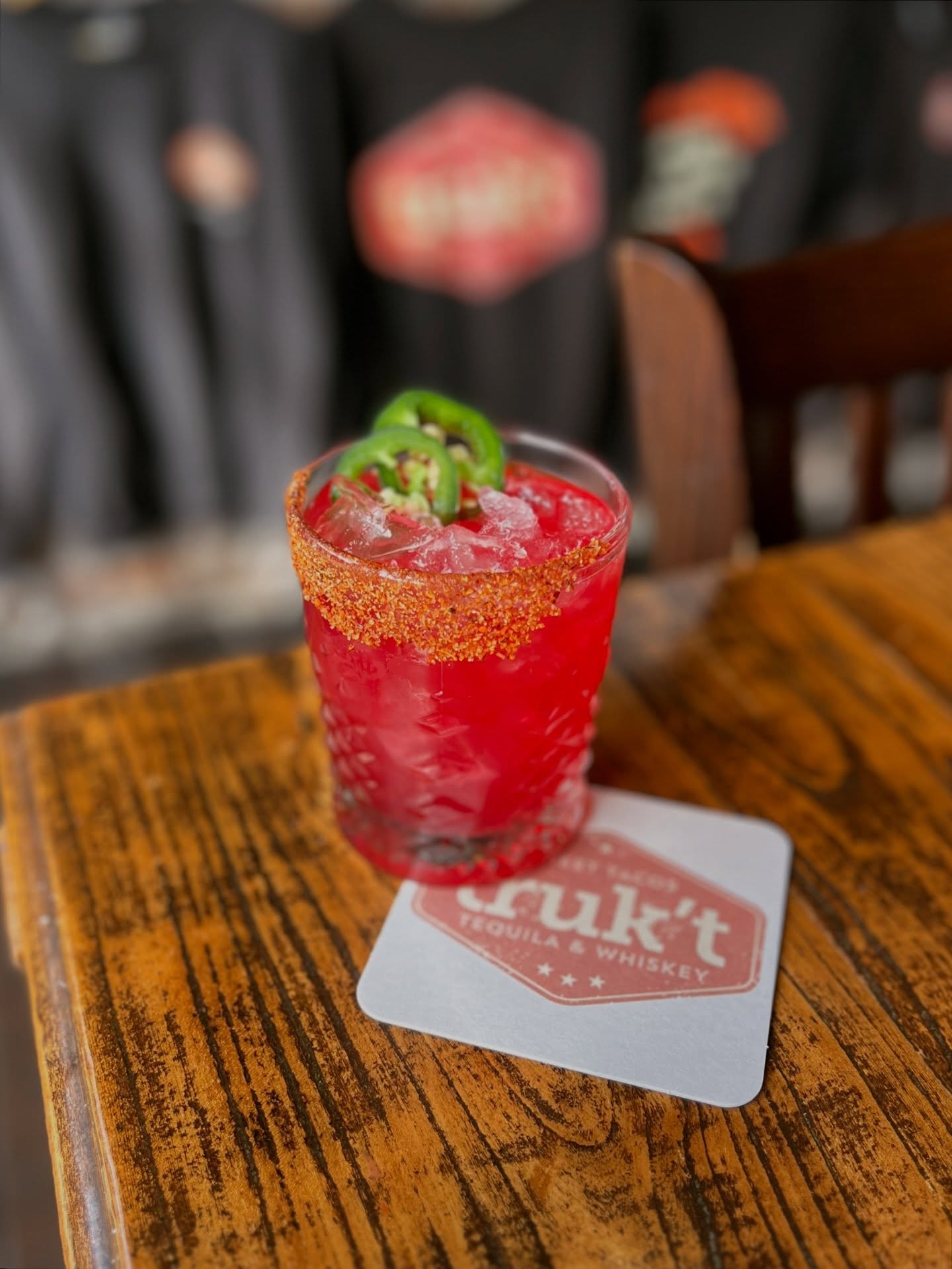W.T.F. – weekly truk’t feature
SPICY HIBISCUS MARGARITA – corazon blanco tequila, hibiscus syrup, lime juice, agave, jalapeños
Available through 4/19.