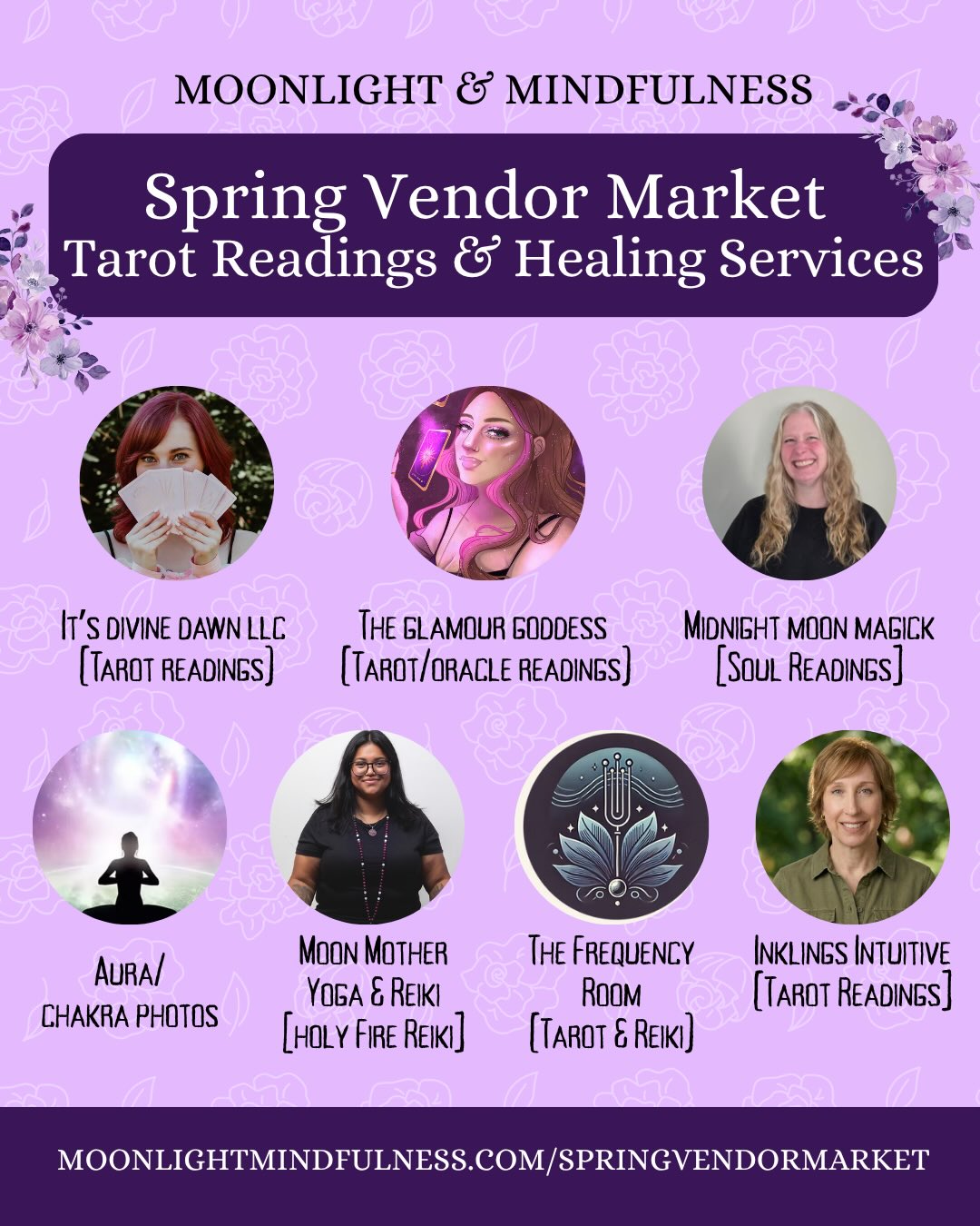 💜 Swipe to see a sneak peek of all of our amazing Healing Services & Readings being offered at our Spring Vendor Market on Saturday, May 2nd! Enjoy anything from tarot and oracle readings to reiki and aura photos.
✨ Spots fill up fast, so we recommend pre-booking on our website at moonlightmindfulness.com where you can also learn more about each of these offerings, plus all of our wonderful vendors!
🌸 All healing services will take place inside our shop the day of the market. The rest of the market will be outside. You will check in for your service at the check in tent right outside our shop. We truly hope to see you there!
#springmarket #psychicfair #tarotreadings #thingstodoinmassachusetts #springevents