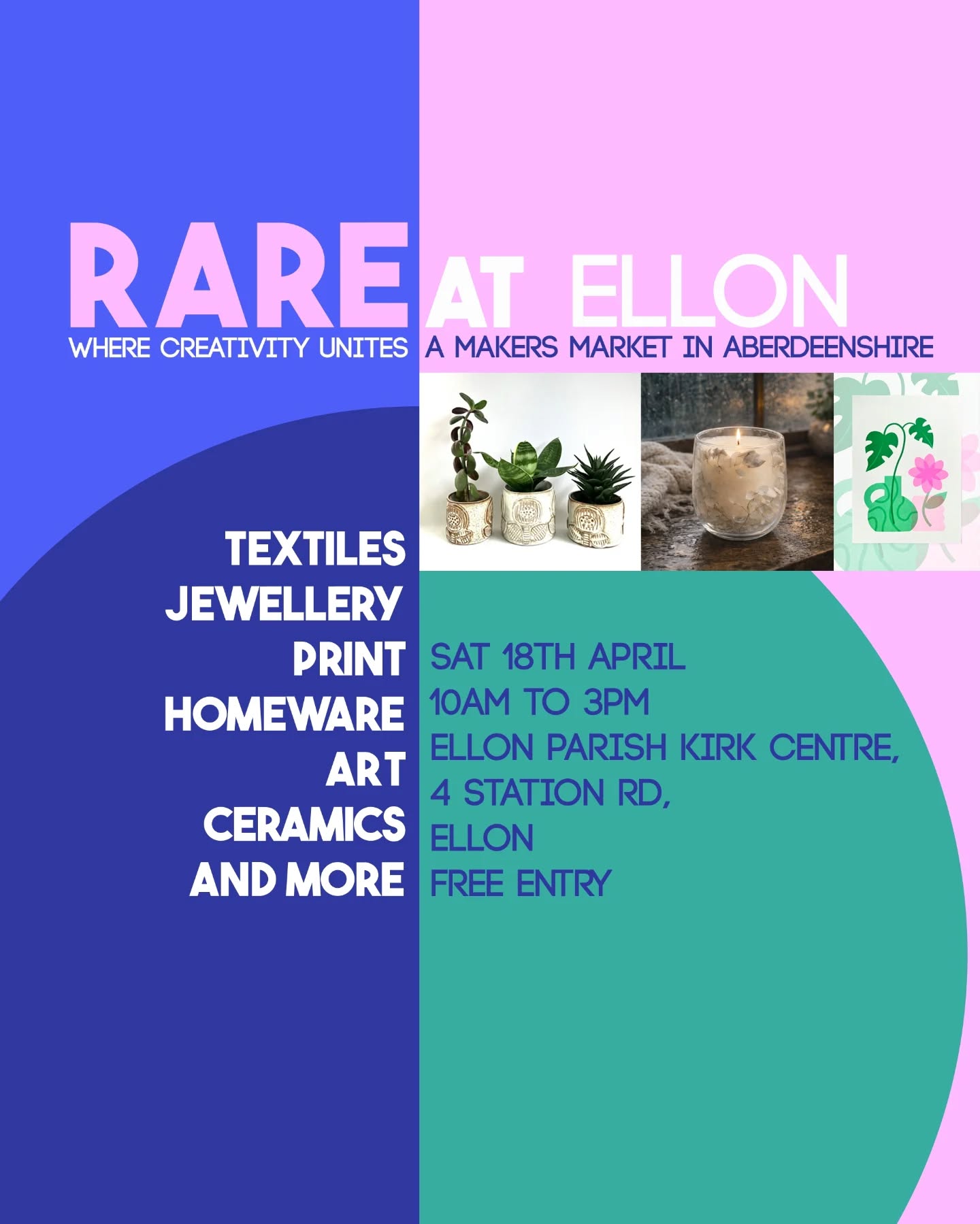 Looking for something to do this Saturday and you love supporting local businesses? Then look no further than the unmissable @rare.makersmarket
People of Aberdeenshire please join us at The Ellon Kirk Centre, from 10am - 3pm.
You'll find me (obviously) as well as jewellers, ceramicists, artists and so much more.
You can also enjoys the Kirks Centers community cafe from 9am - 12pm.
Who's in???
📍Ellon Kirk Centre, 4 Station Road
🗓 Sat 18th April, 10am - 3pm
Free Entry
#supportmakers #shopsmall #ellonaberdeenshire
#aberdeenshire #shopscotmakers