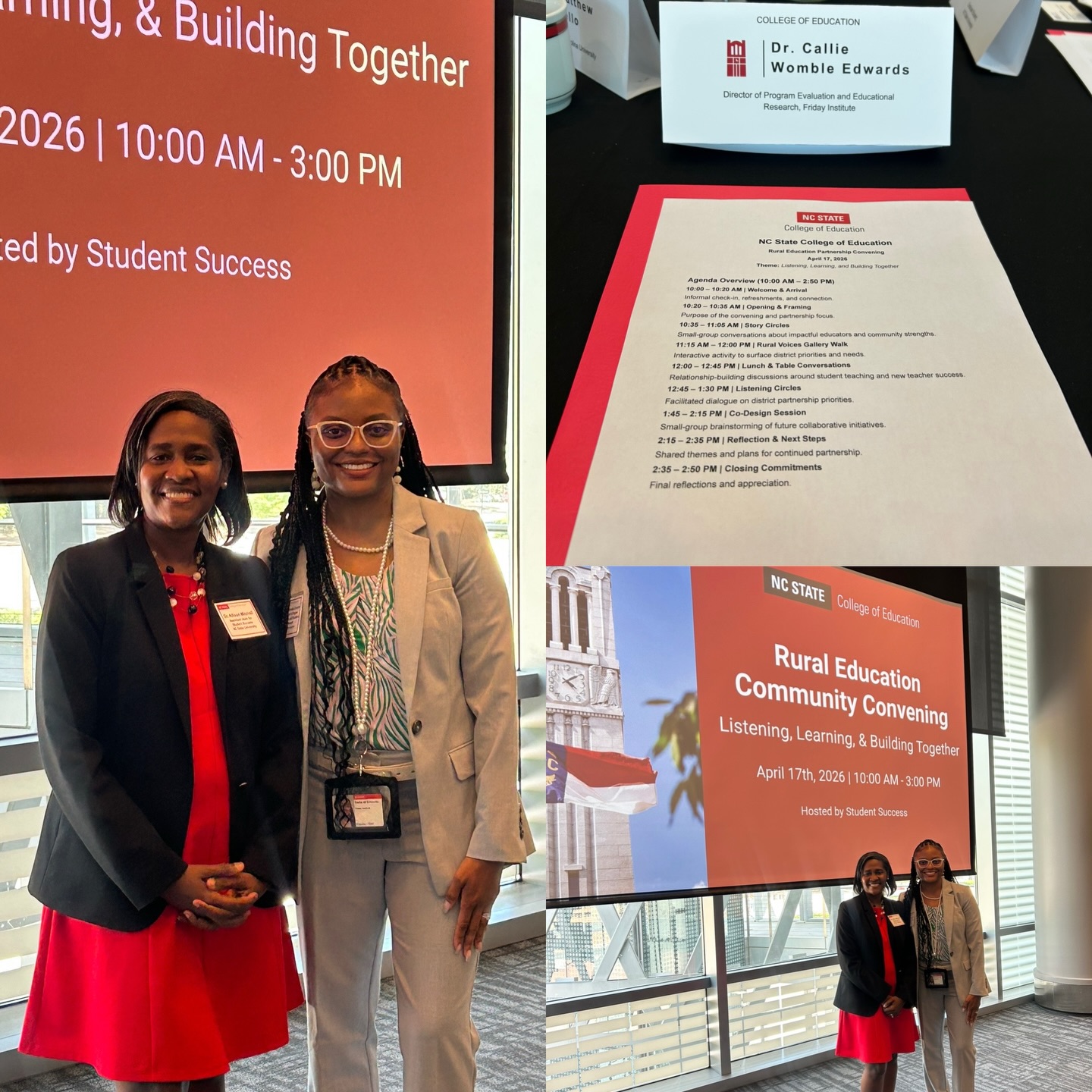 Ending the week on a high note 🤓
Grateful for the opportunity to join partners at the Rural Education Community Convening today. Our conversations underscored the strength and assets within rural communities, and also pointed to important areas for continued collaboration and future work.
Many thanks to Dr. Allison Mitchall and her team for curating such a meaningful experience and for the invitation to contribute. It was an honor to facilitate the closing session and help synthesize key takeaways.
One of the most rewarding parts of the day was seeing my former qualitative methods students now stepping into their roles as newly minted doctors. Please join me in extending a Big Congratulations to Dr. Amelia Q. Rivera and Dr. Michelle Pace! 👏🏾 🐺🎓
Full circle moments like this are truly special. ❤️
@ncstateced
#RuralEducation #TranslationalResearch #ResearchPracticePartnerships #EducationalLeadership