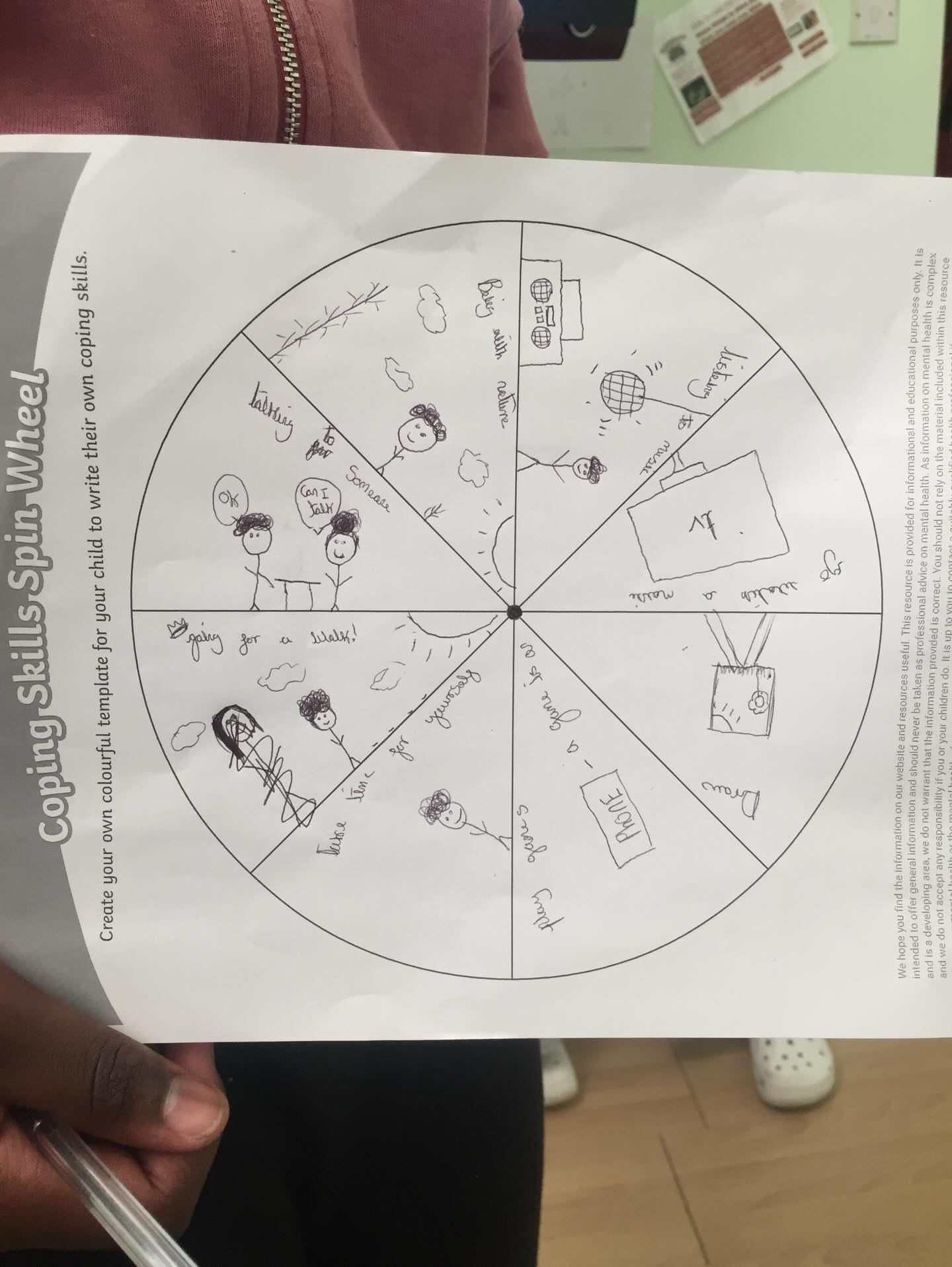 Today our young people made a wheel that contains multiple coping mechanisms that they can use whenever they are feeling anxious. #croydonhaf2026