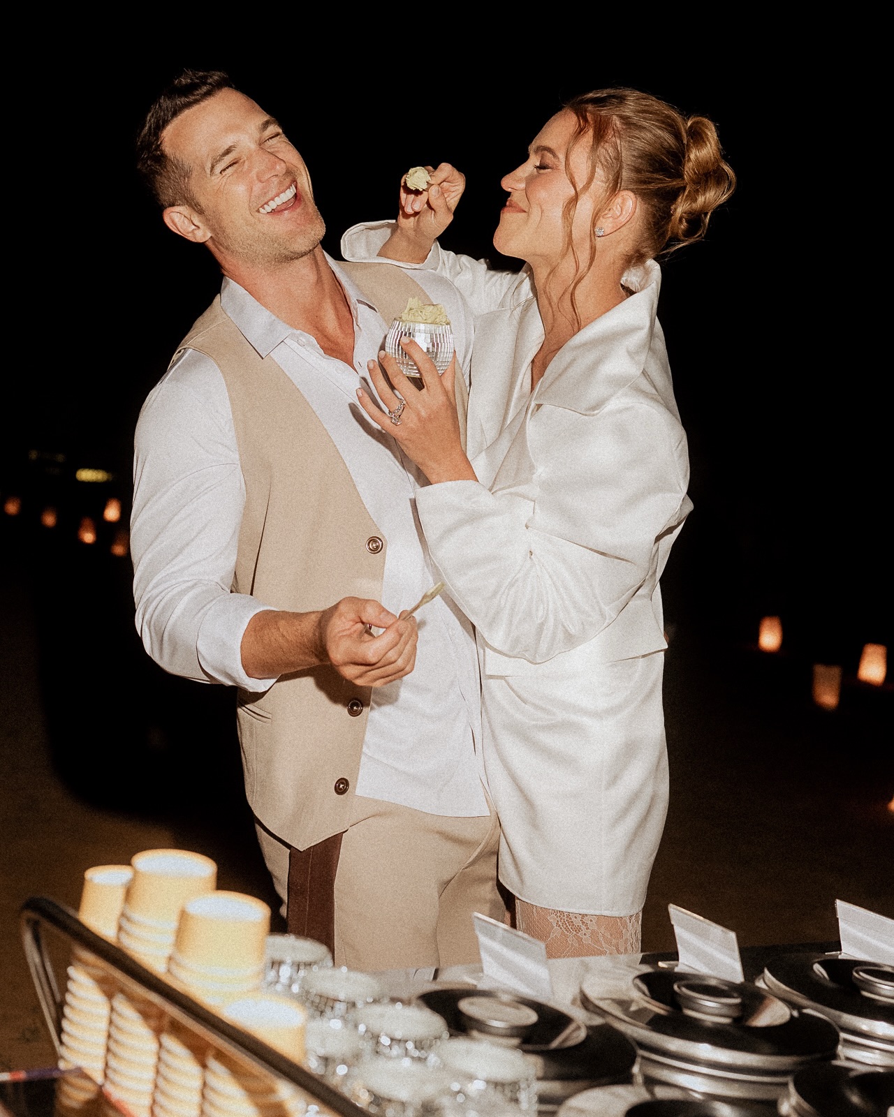 A little sneak peek of the Shoot in Dubai. And can’t express how incredible it felt to photograph in the desert. The clean lines between the dunes and the blue sky melt together. The night was led with only the stars and some decorative lights in the sand. Wait till you see the ceremony setting in the next post!
.
.
.
Organizer: @black.flamingo.legends
Planning, coordination & styling: @mmbridalhouse
Creative director: @martina.h.photography
Venue: @ritzcarltonalwadidesert
Lead Fashion Stylist: @joanna_southwell, On site fashion stylist: @margh3ma, Stationery: @ananyacards, Bridal outfits : @schape.design, Jewelry: @spitaleri.jewellers, Suit: @odijelo, Makeup: @axellemissland, Hair: @hairbynicolas, Flowers: @friendsforflowers, Isle, glass decor & dance floor: @mintwraps.ae , Furniture: @levant_rental_events, Tableware and disco balls: @partysocialuae, DJ: @nxtent, Icecream cart: @gelatodelmar.ae, Content creator: @qismatmoments
Newlyweds are eating ice cream at night in the desert and having fun.