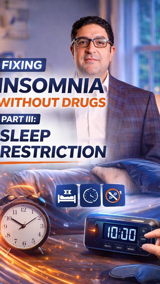 Fixing Insomnia without Drugs (Part III: Sleep Restriction)
Alex Hakim, MD is a board certified Sleep Medicine Physician discussing the use of sleep restriction for getting improved quality of sleep.
#insomnia #wellness #sleep #sleepapnea #cognitivebehavioraltherapy