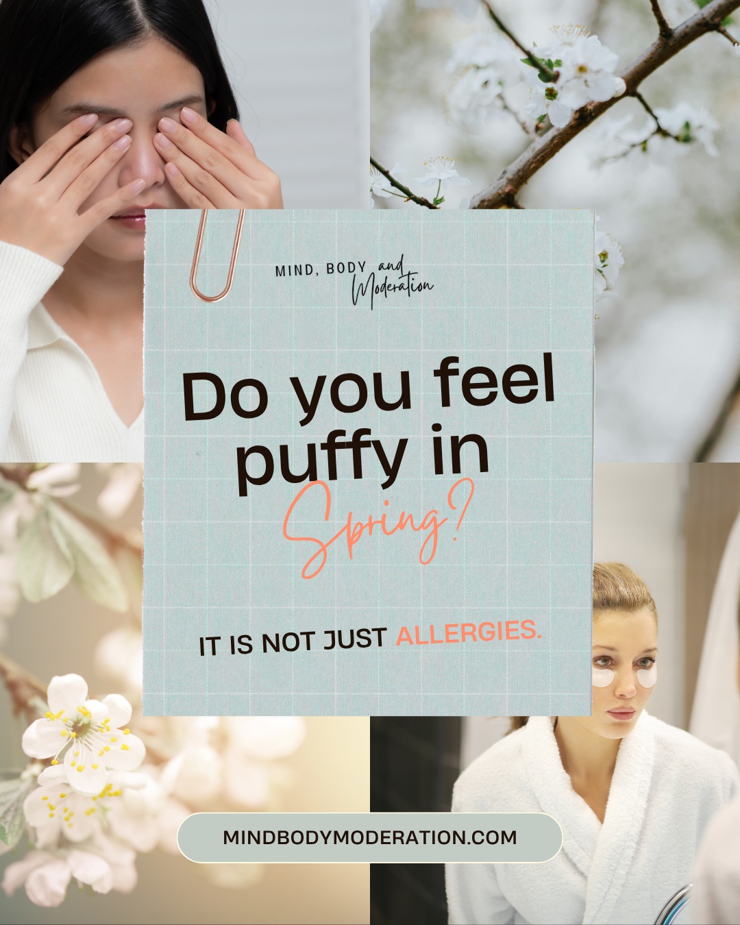 Do you feel puffier in spring and assume it is just allergies? Allergies can absolutely cause swelling, especially around the eyes and face, but they are not the only reason.
As temperatures rise, blood vessels expand to help cool the body. This can allow fluid to move into surrounding tissues, leading to swelling in the face, hands, and even ankles.
Hormonal shifts also play a role. Longer daylight hours influence cortisol and aldosterone, two hormones that regulate stress and salt balance. When these shift, the body may retain more sodium and water.
Changes in diet can contribute as well. Spring often brings more fresh foods, but it can also mean more salty snacks during outdoor events. Increased salt intake increases water retention. If physical activity is still lower coming out of winter, circulation may not be optimal, which can worsen fluid buildup.
Environmental factors like humidity, air irritants, and increased sun exposure can further dilate blood vessels and increase inflammation, adding to that puffy feeling.
Understanding the root cause helps you respond strategically instead of guessing.
Read the full breakdown here:
https://www.mindbodymoderation.com/post/why-you-feel-puffy-in-spring-it-s-not-just-allergies
#SpringWellness #HormoneHealth #WomenOver40 #BloatingRelief #MetabolicHealth