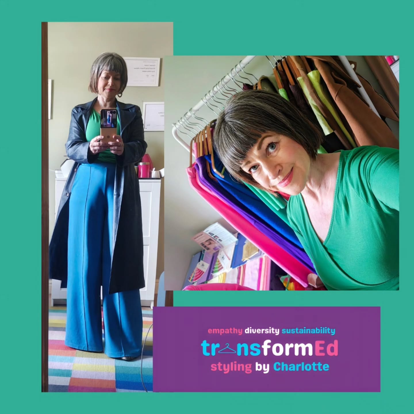 Of course I've worn green and blue together before, but the full outfit is a new combination. Your reminder
🩵 that clothes are there to have fun with
💚 not to shy away from colour
💙 to experiment with new combinations from your existing wardrobe.
#colouranalysis #personalstylisthull #mybestcolours #sustainablestyle
Trousers and top @_kettlewell (top bought preloved)
Coat @oestlondon