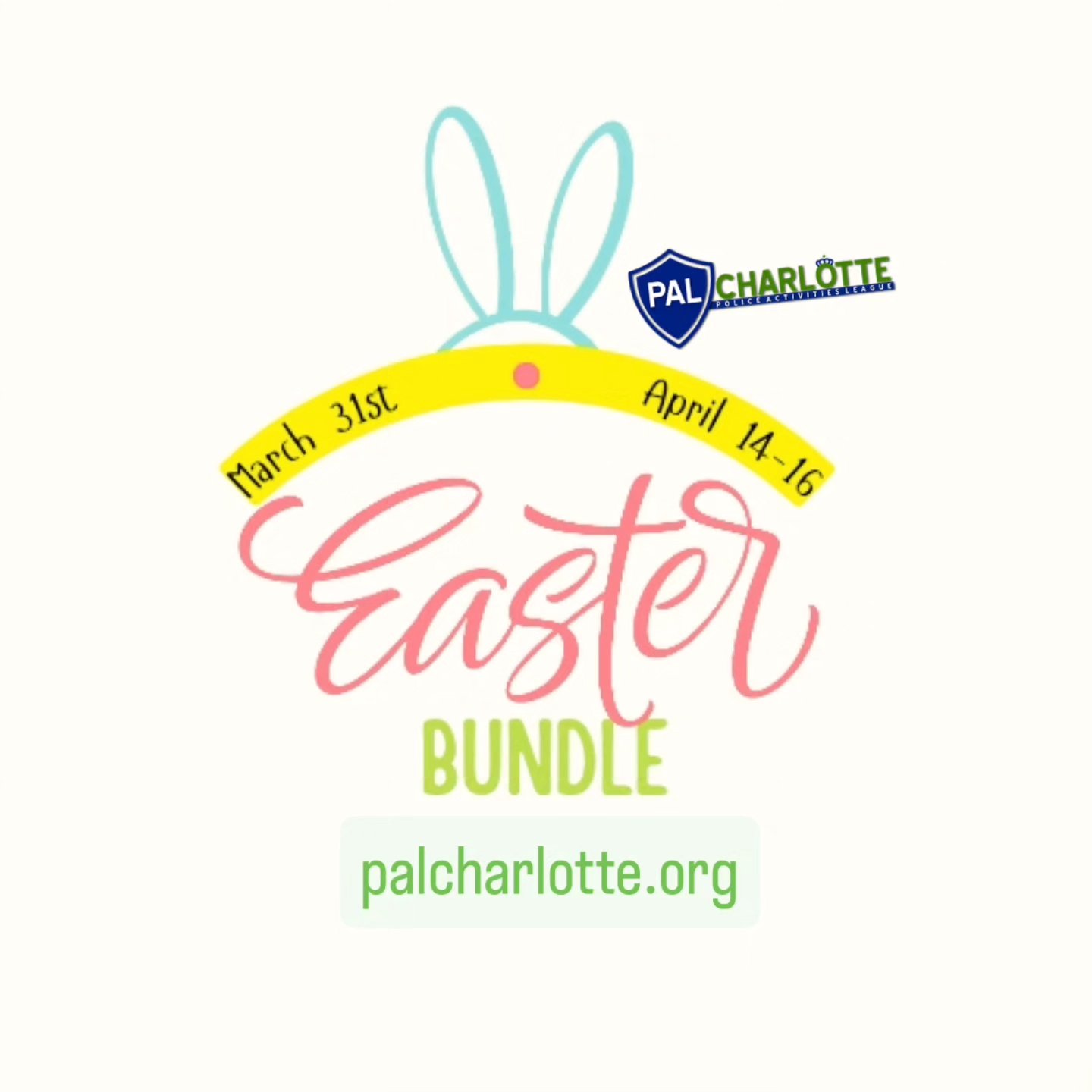 School is out but PAL is IN. Get the Easter Bundle or enjoy our low drop-in rates. March 31, April 14-16. 7:30a-6p #cms #springbreak #easterbreak #queencity #charlotte #charlit #cmsschools #charmeckschools #easter #daycare #summercamp #youthsports