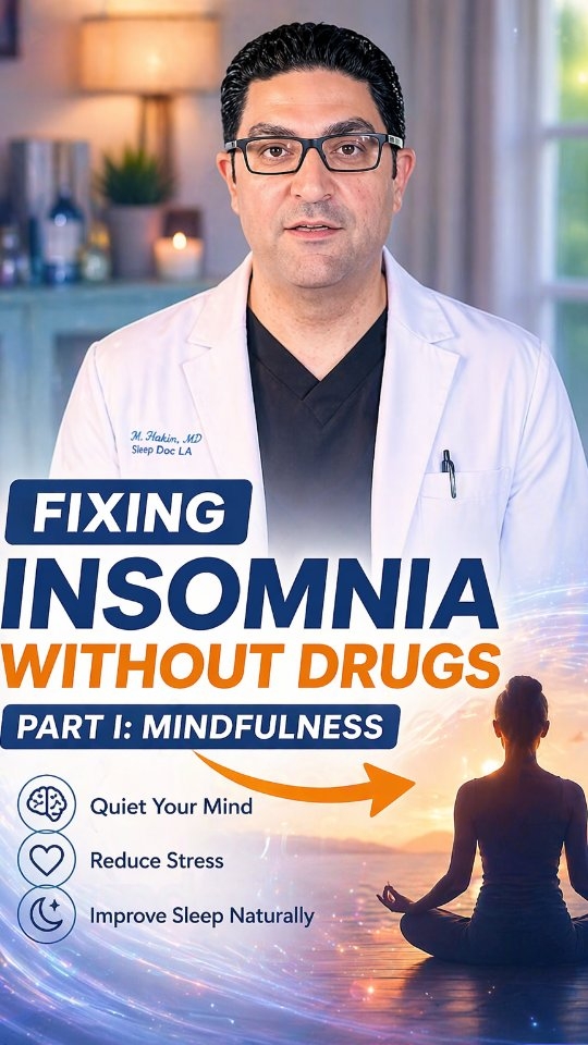 Fixing Insomnia without Drugs (Part I: Mindfulness).
Alex Hakim, MD is a board certified Sleep Medicine Physician discussing the importance of mindfulness for getting to sleep.
#insomnia #wellness #sleep #sleepapnea