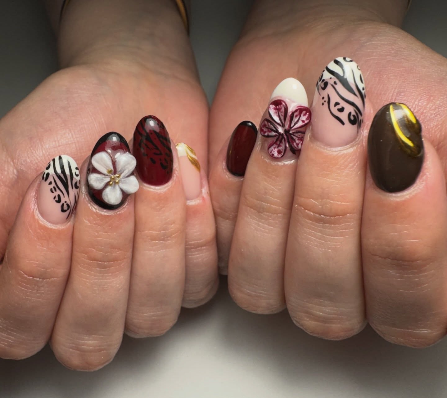 Yes to these over and over!! 3D flowers and animal print and isolated chrome AND french??? Yah. #nailart #3dflowernails #yes