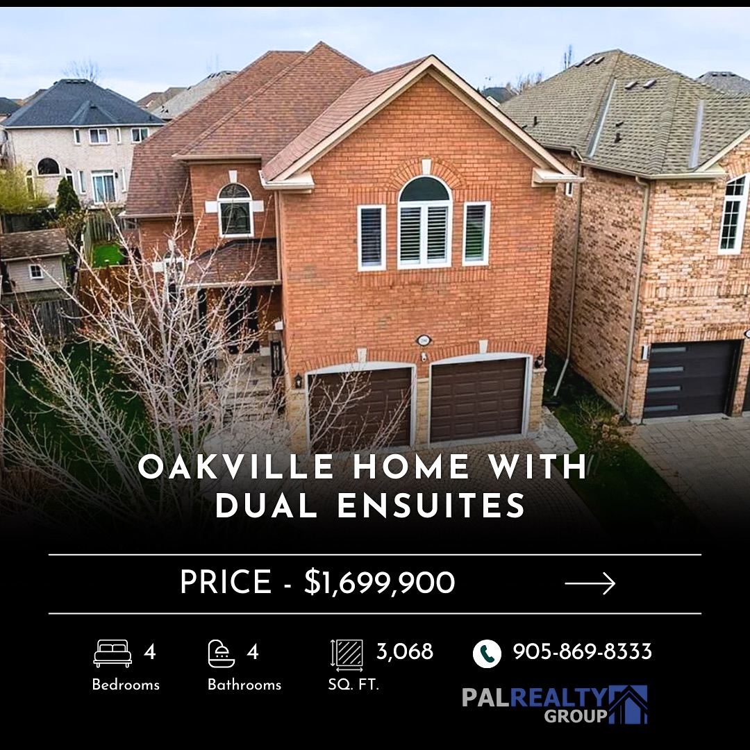 Welcome to this stunning family home located in the highly sought-after Westmount community! Offering over 3,000 sq ft of living space, this beautiful property is perfect for growing families looking for comfort, style, and convenience.
📍 2141 Woodgate Dr, Oakville, ON
🔹 4 Spacious Bedrooms
🔹 4 Bathrooms
🔹 Approx. 3,068 Sq Ft Above Grade
🔹 Bright Open-Concept Layout
🔹 Upgraded Kitchen with Granite Counters & Maple Cabinets
🔹 Close to Top Schools, Parks, Trails, Shopping & Major Highways
This is the perfect place to call home in one of Oakville’s best neighbourhoods!
📩 DM me now for price, more details, or to book your private showing before it’s gone!
#JustListed #OakvilleRealEstate #OakvilleHomes #HouseForSale #DreamHome #LuxuryListing #OntarioRealEstate #WestmountOakville