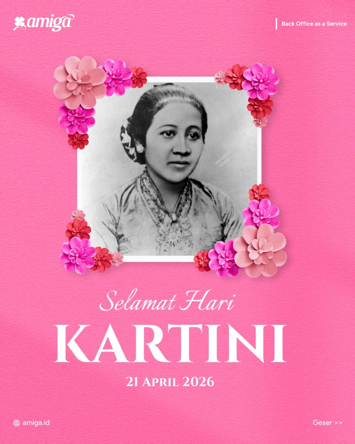 Habis Gelap Terbitlah Terang. 🕯️✨
Selamat Hari Kartini untuk seluruh perempuan hebat Indonesia. Teruslah bersinar, berani bermimpi, dan jadilah terang bagi sekitarmu.
#amiga #harikartini #kartini