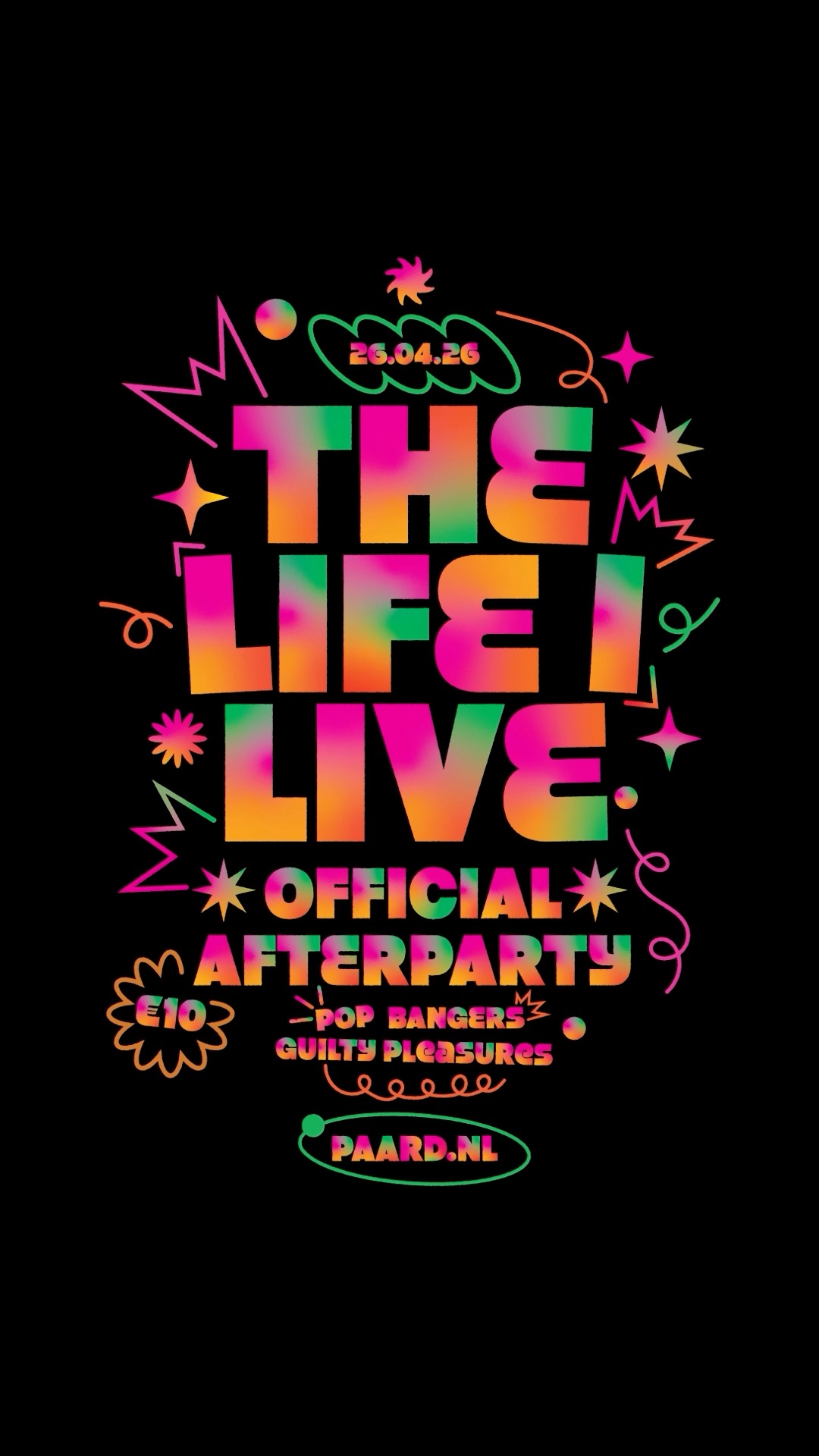Na het struinen door de stad tijdens THE LIFE I LIVE Koningsnacht, gaan de deuren van PAARD open om de avond magistraal af te sluiten. Ook dit jaar voor een nacht vol hits, popbangers en guilty pleasures met dj-duo Mad Girls in Town! Een kaartje kost maar een 10’tje. Dus scoor je eerste Koningsdagkoopje nu alvast en eindig koningsnacht in stijl!
Tickets via PAARD.nl