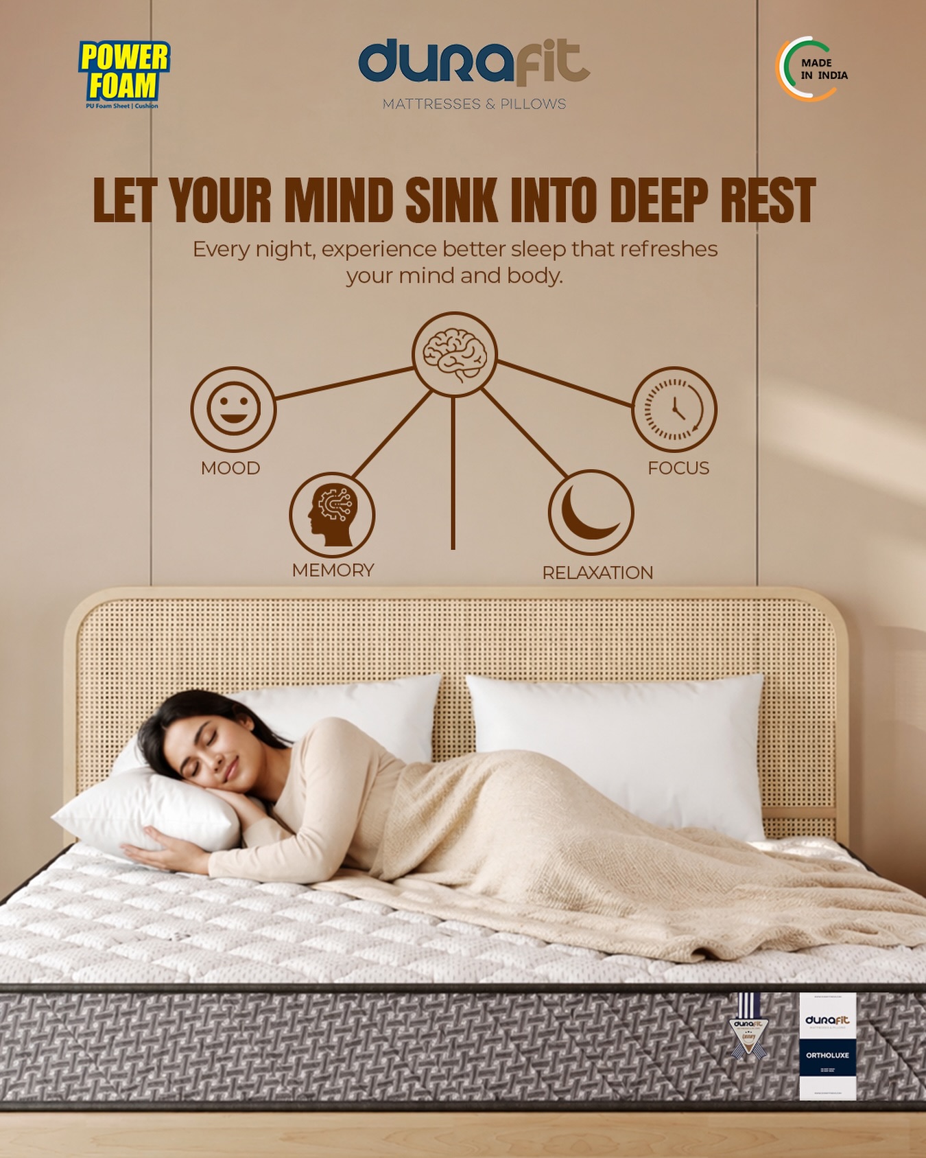 Let your mind sink into deep rest 💤
With Durafit Durapro Mattress, experience the perfect balance of comfort and support—so you wake up refreshed, focused, and ready for the day.
Better sleep isn’t a luxury, it’s a necessity.
#Durafit #DuraproMattress #SleepBetter #DeepSleep #HealthySleep
(ComfortAndSupport MattressGoals BetterMornings SleepWell RelaxationMode SpinalSupport HomeComfort BedroomEssentials MadeInIndia RestWell SleepInStyle)