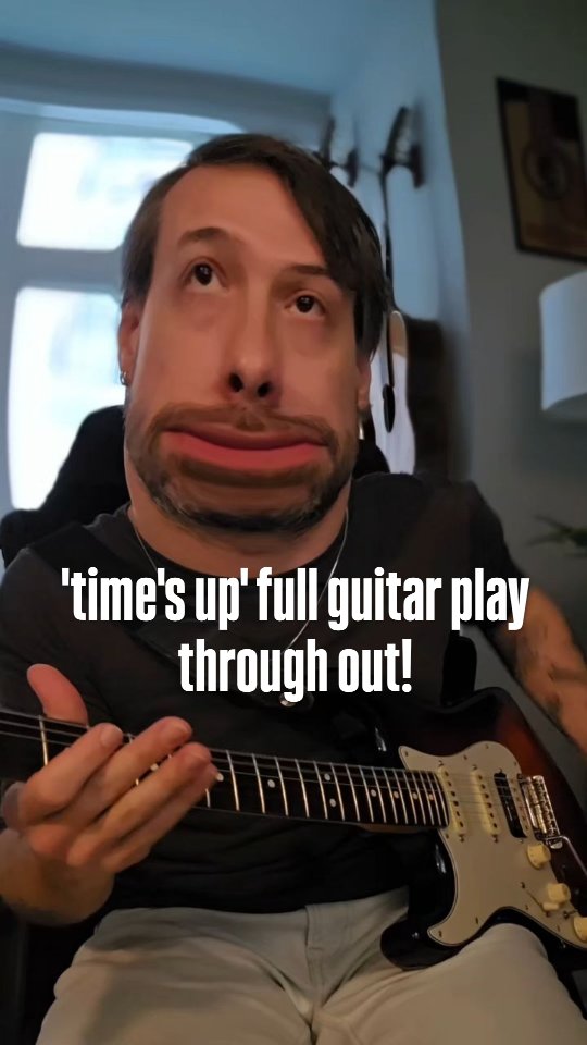 'time's up' full guitar play-through video out, go to our YouTube channel and check it out. what, is there something on my face? #musician #guitar #funnyface #guitarist