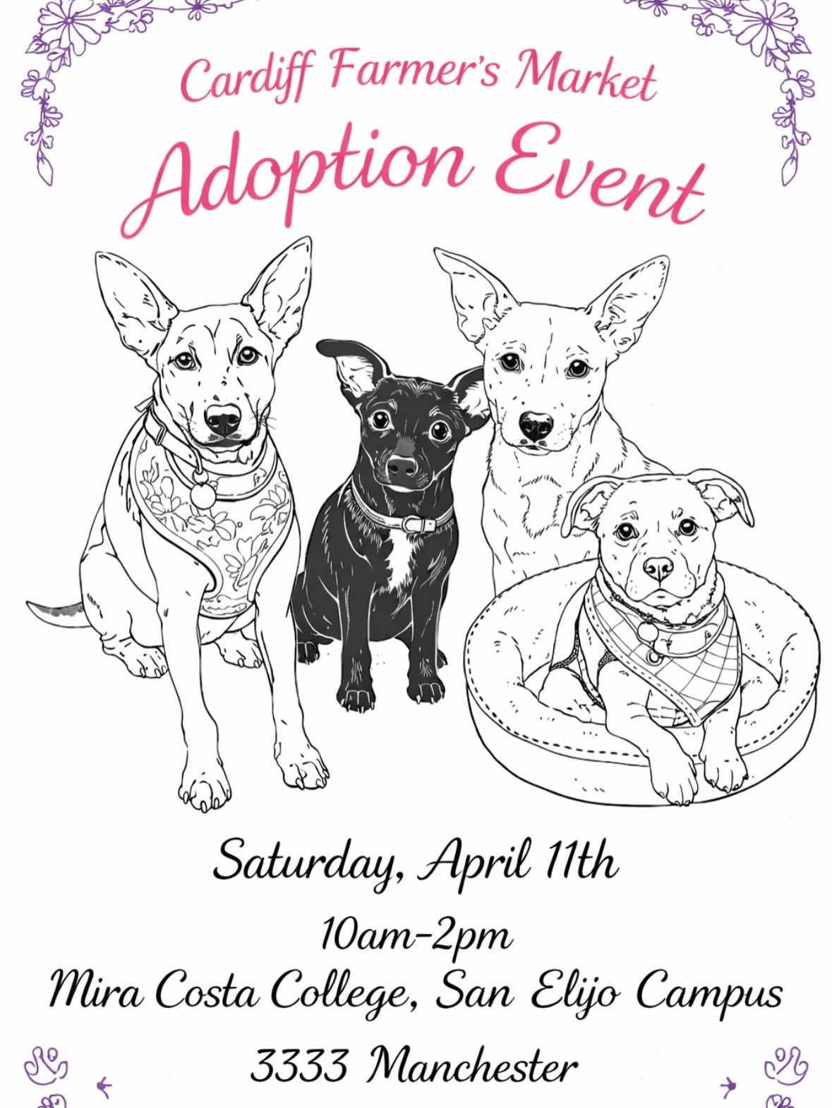 ALMA ADOPTION EVENT tomorrow at the @cardiff_farmers_market ! ππΊπΎ
We have new arrivals, adorable corgi mix low-rider sisters Lulu & her sister Vanilla, sweet, sweet shepherd mix Sandy & the cutest little black puggle Hudson.
All get along great with other dogs and will bring lots of love into your home. Each dog is thoroughly medically vetted, vaccinated, 3 & 4DX tested, sterilized and microchipped. π
Come by & say HI! We'll be set up from 10am-2pm
#cardifffarmersmarket #northcounty #adoptionevent #dogsarelove #almarescue