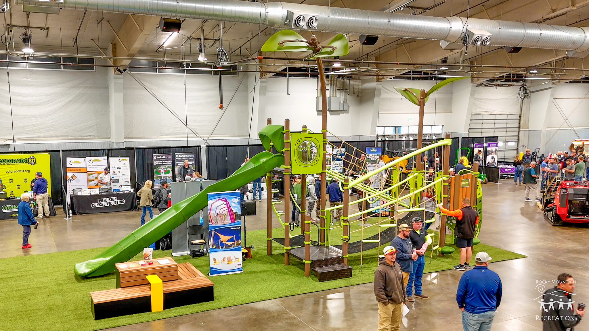RMR went big at this year's CPRA spring trade show in Greeley, CO. It's the @colorado.parks.and.recreation 75th anniversary! With the help of @playlsi and our Installer, we brought with us a fully functional PlayBooster® playground which included brand new play features introduced by LSI for 2026. All attendees were able to climb and slide to their hearts content! Our booth also featured a beautiful 530 bench from @dumor_inc and comfy turf courtesy of @synlawnco. A big thank you to all who helped make it possible and to all who came and visited us. It was so fun to show off the design, play value and materials of LSI equipment to municipalities all across Colorado. See you all in the fall!
#play #playground #playgrounddesign #landscape #landscapearchitect #parksandrecreation #colorado #spring #sitefurnishings #parks #park