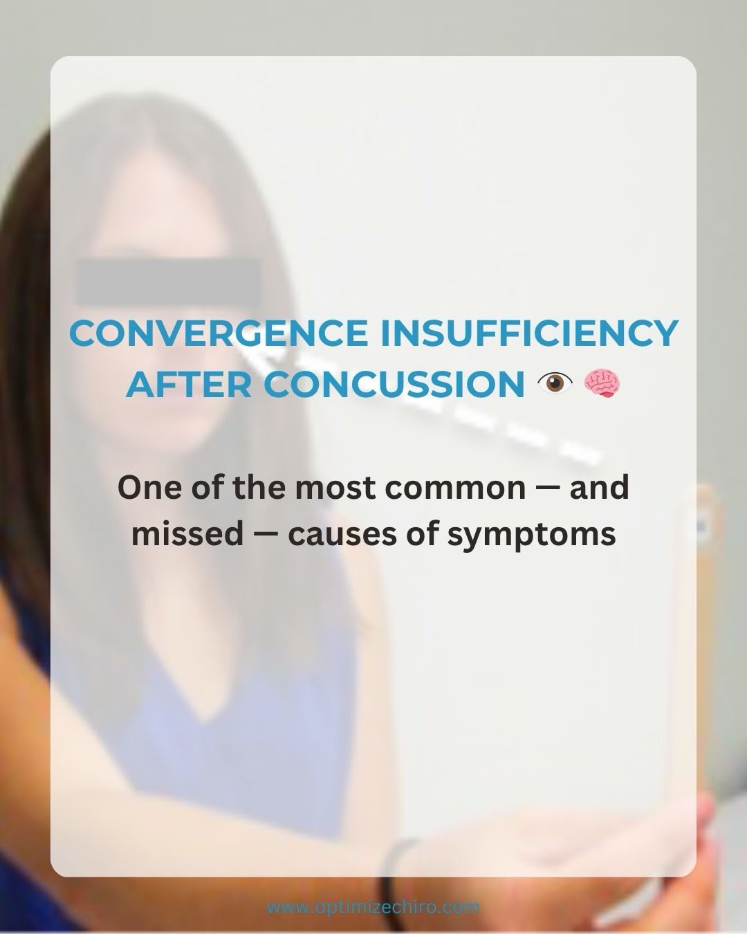 Convergence insufficiency is one of the most common — and overlooked — deficits after concussion.
Up to 45–49% of patients develop convergence dysfunction, yet it’s being de-emphasised in tools like SCOAT6.
That doesn’t mean it’s not important — it means we need to be better clinicians.
Convergence is critical for reading, screen use, attention, and cognitive performance. When it’s impaired, patients often present with:
• Headaches
• Eye strain
• Blurred or double vision
• Poor concentration
• Fatigue with reading
These symptoms are often labelled as “cognitive”… but can frequently be visual in origin.
The key issue?
👉 Symptoms alone are not enough.
You need objective testing, such as:
• Near Point of Convergence (NPC)
If you’re not measuring it, you’re missing:
✔ A highly prevalent dysfunction
✔ A major driver of symptoms
✔ A treatable impairment
#concussion #blurredvision #headaches #eyestrain #convergenceinsufficiency