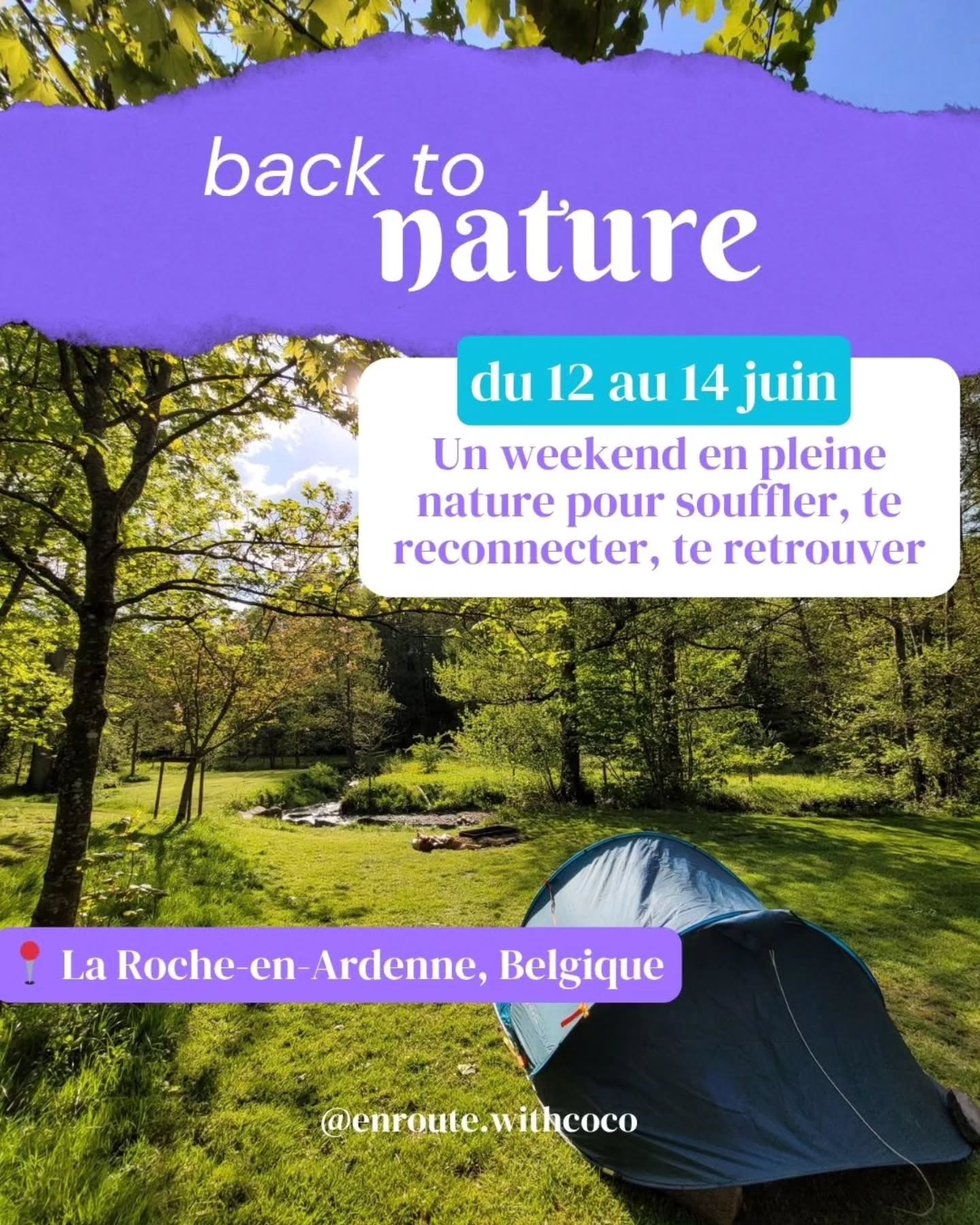 C'est le retour des mini-aventures !!!
Après le Canada, les Vosges en France, direction les Ardennes !
Pour des moments puissants en toute simplicité et au cœur de la nature.
Tu viens ?
👉 Réserve ta place dès maintenant
Infos, tarifs et FAQ sur le site.
🔗 Lien en bio (instagram) ou sur enroute-withcoco.com
Des questions ? Envoie-moi un message, je te réponds 🌿