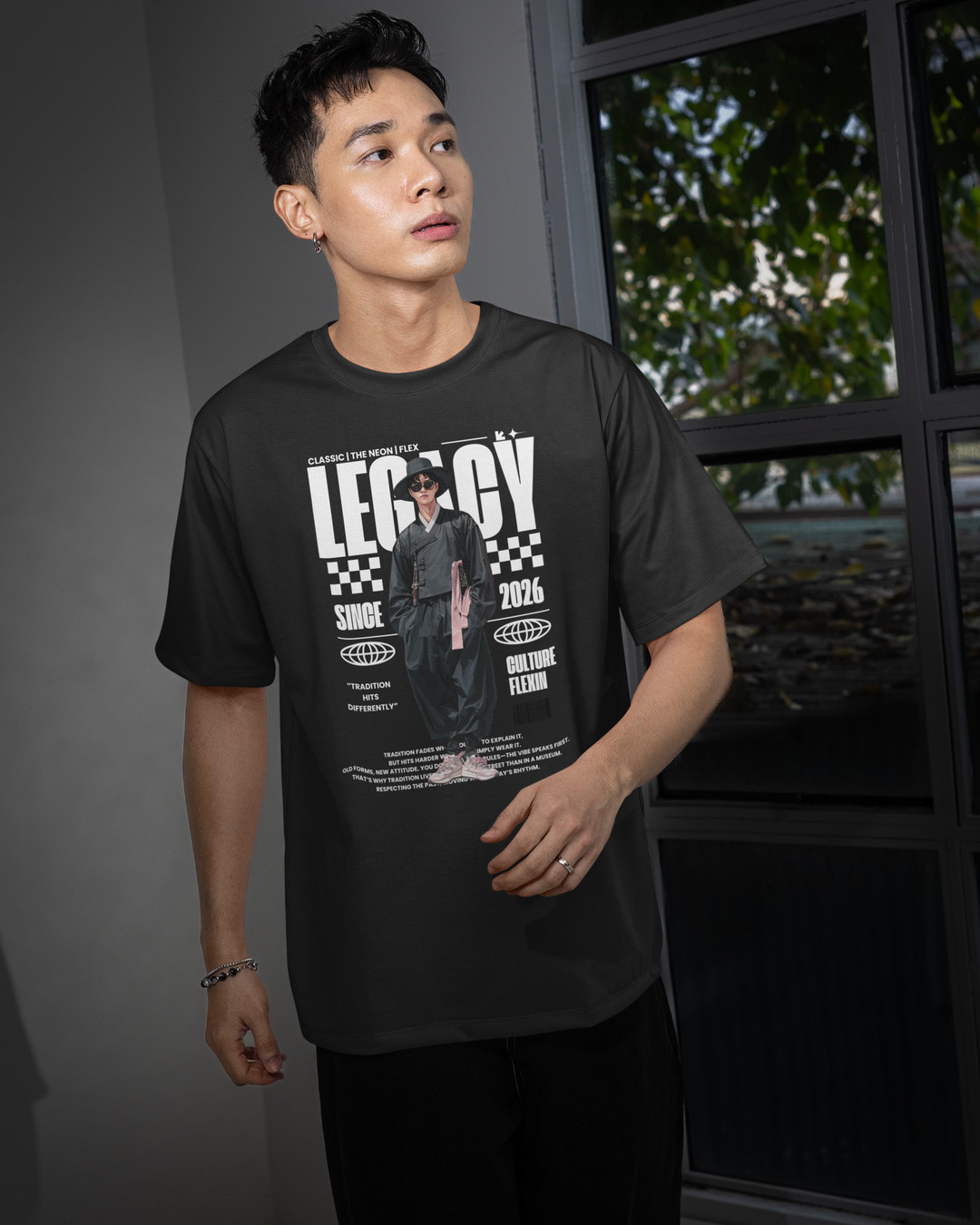 Legacy Men — heritage with an edge. 190 GSM premium cotton, locally produced in Australia, available in 9 colours. A statement tee built for everyday confidence. Link in Bio #Streetwear #LegacyMen #MensStyle #MadeInAustralia #GraphicTee #kfashion #koreanfashion #hanbokstyle #modernhanbok #asianstreetwear #streetwearstyle #graphictee #statementtee #monochromestyle #minimalstreetwear #fashionwithmeaning #wearableart #culturalfashion