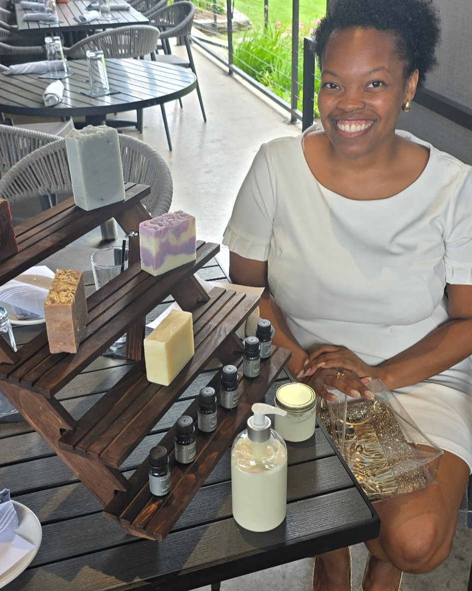 I was given my very 1st opportunity to show case my bath and body care products, in May 2025. Cleansed finally left the lab for others to experience. YAY!! I felt so unprepared I even forgot a soap ðŸ˜, but once I got the opportunity to tell the participants about my products, I was in my zone. I did exactly what I was supposed to; make the soap and spread the Gospel. I was able to speak life into a sister and blessed another with a gift basket. This was a wonderful experience.
#beautificationProcess #renewed