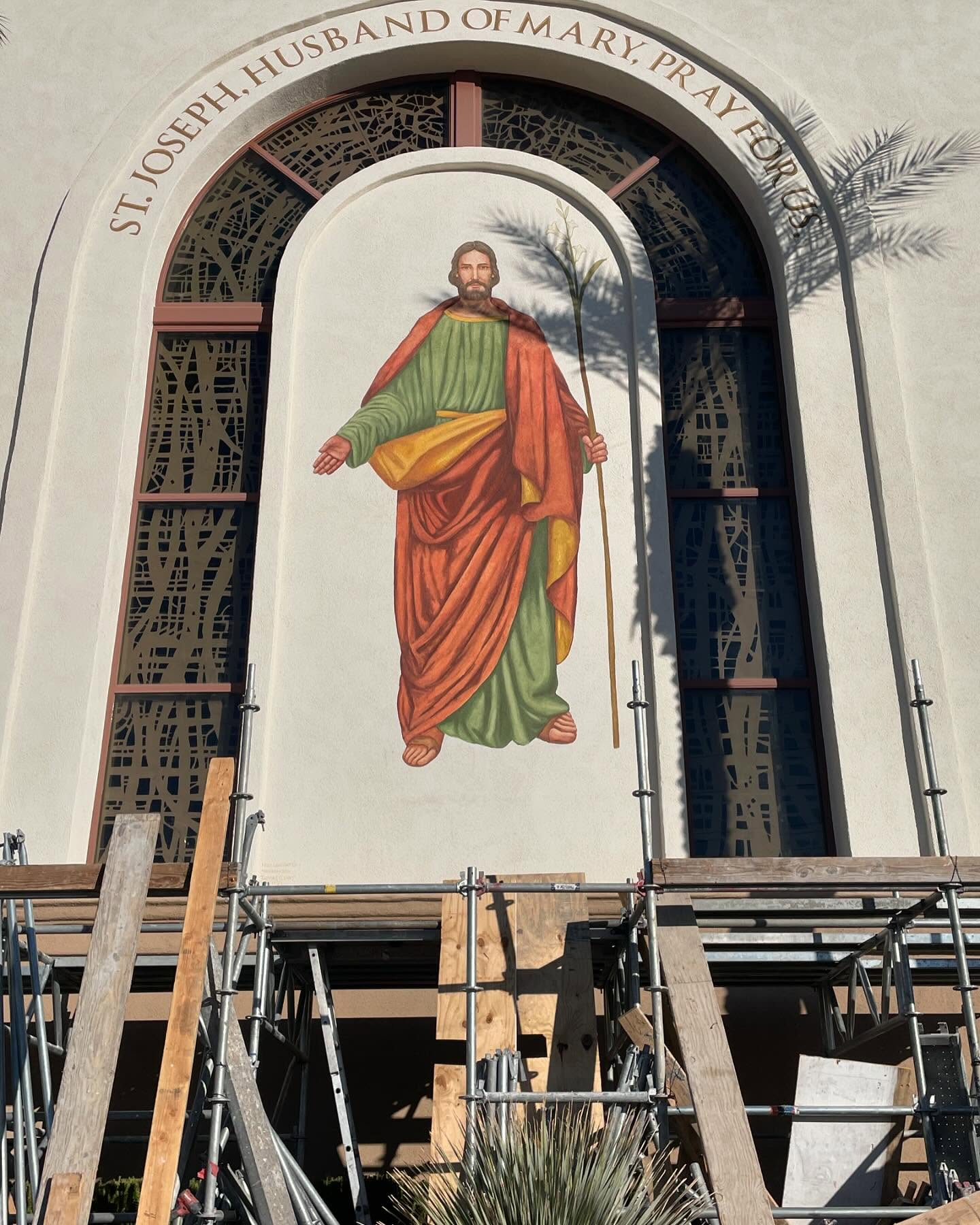 We recently completed a HUGE custom mural of St. Joseph along with some classy lettering. It was a lot of planning, preparation, and work (and height) but we all had a great time!
————————
Call Us: 1-800-334-3621
Email: Sales@holylandartcompany.com
Retail Site: www.HolyLandArtCompany.com
Contracting Site: www.LiturgicalRenovations.com
#lasvegas #stjosephhusbandofmary #vegas #stjoseph #saintjoseph #mural #painting #catholic #catholichurch #archdioceseoflasvegas #catholiclife #holylandartcompany #liturgicalrenovation #prayer #instacatholic #catolicos #faith #religion #church #churchsupplier #catholicism #custommarble #custom #portrait #romancatholic