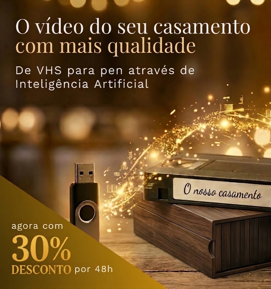 Sabia que com o tempo as cassetes degradam-se e podem perder-se para sempre?
Antes que seja tarde demais , recupere o vídeo de um momento único da sua vida - o seu casamento!
Na Lupi Fotografia recuperamos e melhoramos esta sua memória utilizando Inteligência Artificial, dando uma nova vida a este dia tão especial.
Transformamos a sua cassete de casamento num ficheiro digital para poder ver na sua TV, Computador ou Telemóvel.
Entregamos o serviço em:
Pen ou Email
Não deixe que esta memória desapareça!
Aproveite 30% desconto válido apenas por 48h
Encomende nosso serviço premium ainda hoje através do link na bio ou se preferir pode deixar a sua cassete numa das nossas lojas :
Loja Águas Santas:
📍Rua D. Afonso Henriques, 1537
4425-712 Pedrouços - Maia (Porto)
📞 22 971 86 64 - 912 898 074
Loja Areosa:
📍Rua Heróis da Pátria, 141
4435-280 Rio Tinto (Porto)
📞 22 973 58 19 - 912 898 078
#momentosunicos#vhsparapen#casamentovhsparapen#videointeligenciaartificial#lupifotografia