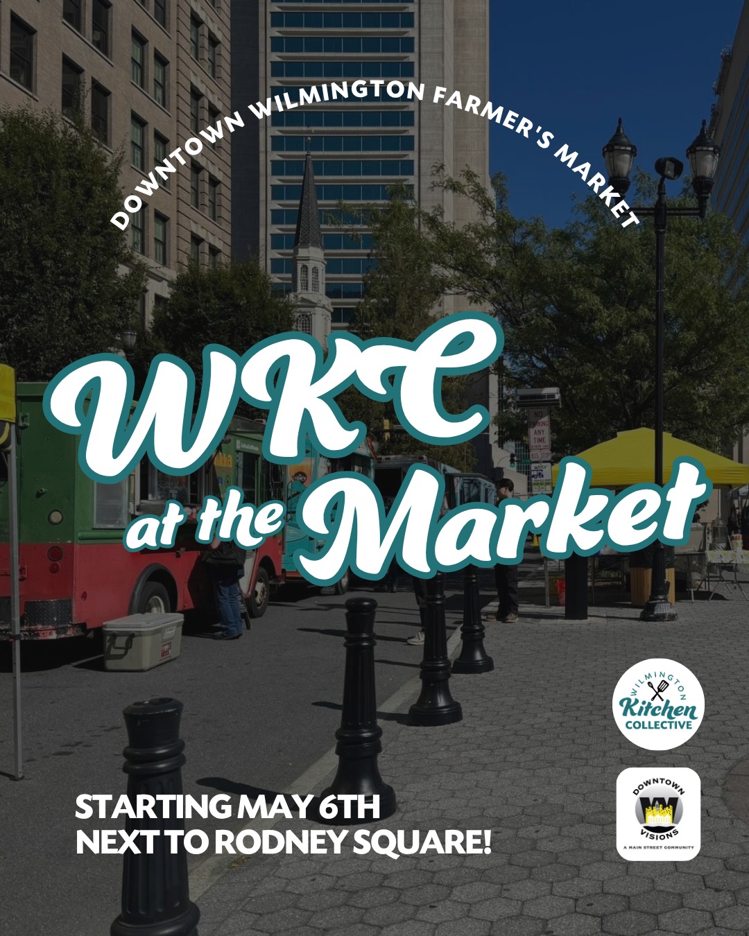 We are thrilled to announce that we'll be regulars at the Downtown Wilmington Farmer's Market! 🙌
Catch our entrepreneurs -- we'll let you know who! -- every Wednesday, 10 AM to 2 PM, starting May 6th next to Rodney Square. These weekly markets will be part of our twice monthly Taste & See with WKC events!
We hope to see you there! 👋
#FarmersMarket #WilmingtonDE #DowntownWilmington #WilmingtonEvents