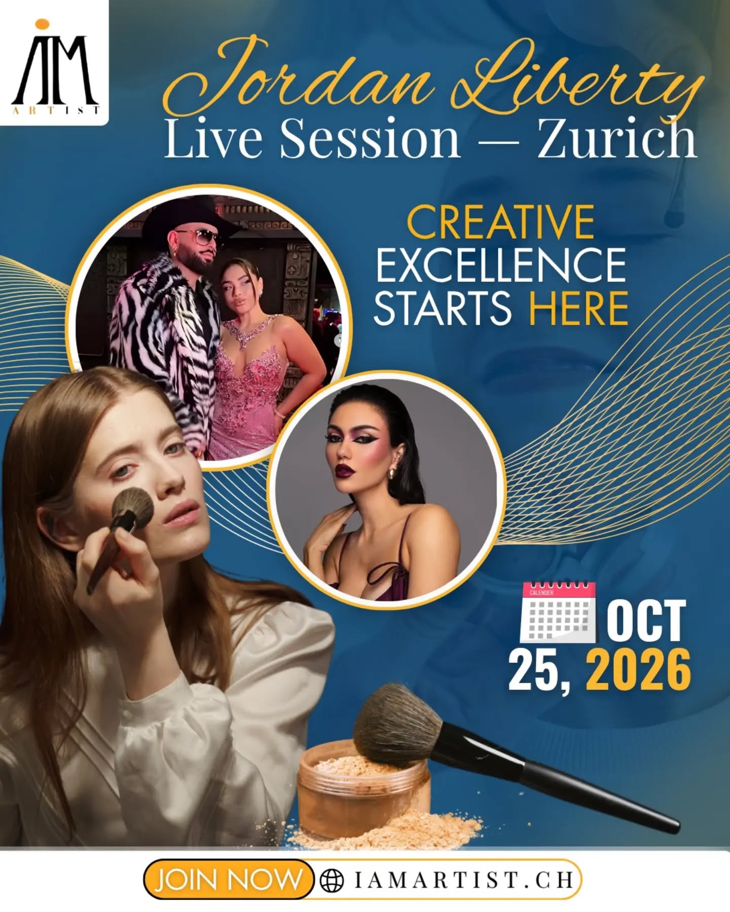 Jordan Liberty — Live Session in Zurich
An exclusive experience where artistry meets innovation.
Be part of a transformative journey into creative excellence.
📅 25 October 2026
#JordanLiberty #IAMArtist #ProfessionalMakeup #BeautyEvent #fypシ゚シ゚