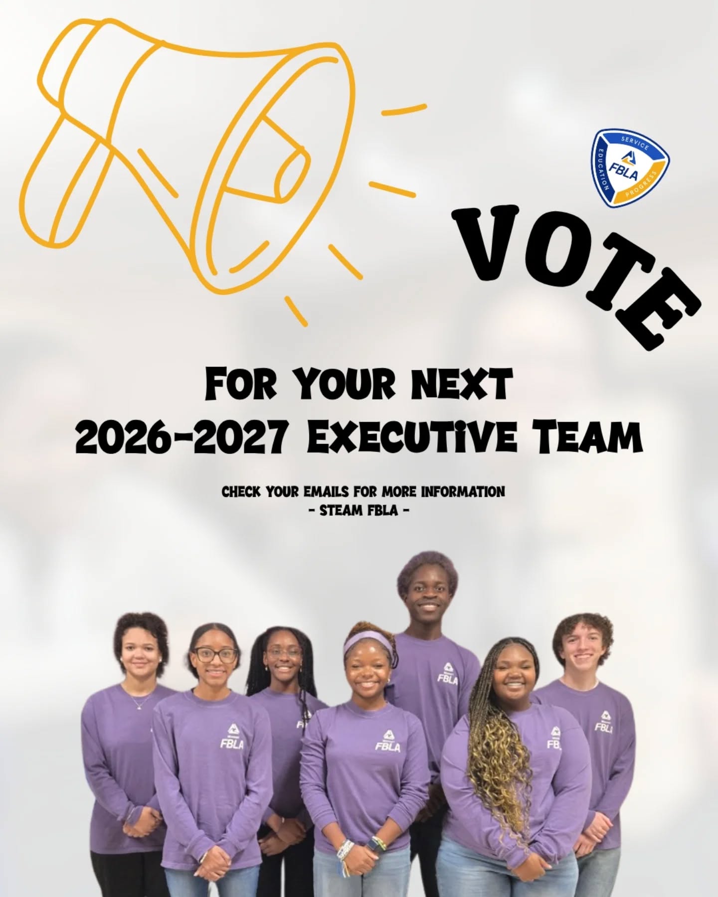 Make Sure You Vote!
More information can be found in your emails.
-
-
#voting #executiveteam #vote #elections #steamfbla