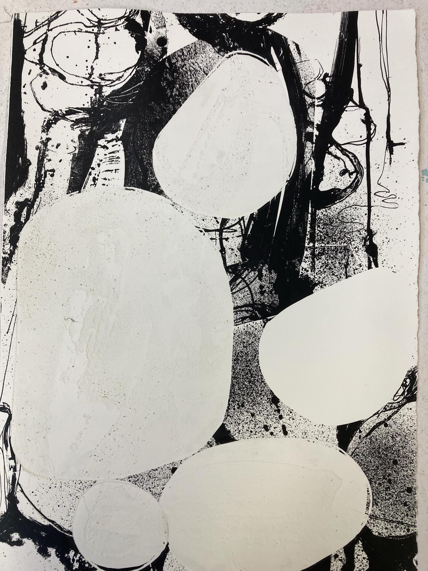 First in a series of combined screen print and blind embossing. the rocks from the moraine of the Mer de.Glace sliding towards the valley bottom#merdeglace#screenprint#blind embossing#contemporaryprintmaking#