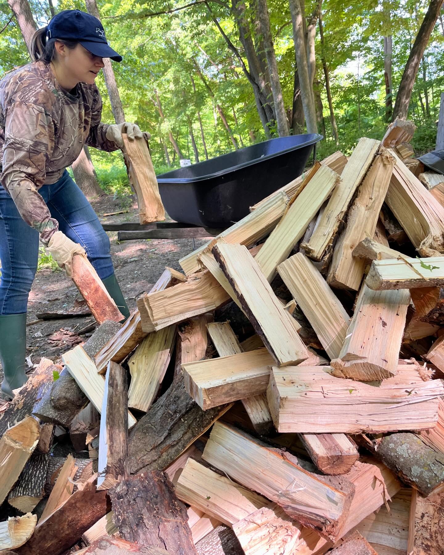 Stacking wood today! #michigansmallbusiness #riveraridge #firewood #firewoodseason