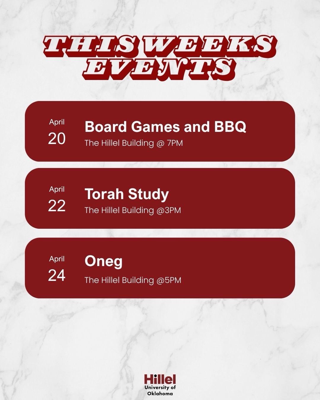 OU student, this weeks events are hereš„³