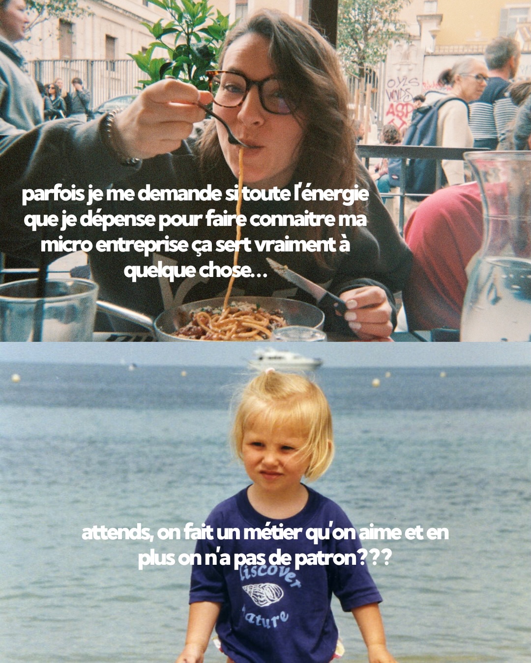 parfois la vie de freelance, c’est pas aussi simple que ce qui est dit sur les réseaux 🫣
bizarrement la moi de 7 ans est beaucoup plus chill que moi et voit les choses autrement 🤍 je pense qu’elle serait fière de voir où elle en est aujourd’hui et tout ce qu’elle a déjà accompli 🫂 alors je vais essayer de me regarder avec ses yeux à elle, un peu plus souvent.
#freelance #entreprenariat #doute #travelplanner