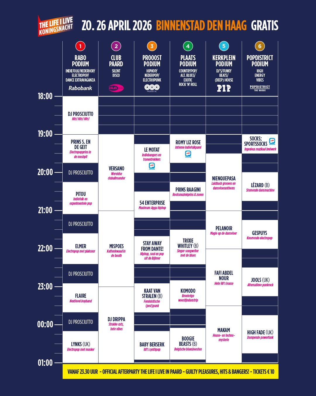 Zes podia, één binnenstad in overdrive: Van indiefolk en roots tot house, hiphop, electropop en high-energy gitaren: Popstad Den Haag laat zich van haar rauwste kant horen. Duik in het programma met het blokkenschema!
Liever op groot scherm zien? Check TheLifeILive.nl via de link in bio.
#koningsnacht2026 #TLIL #Denhaag #TLIL26 #popstaddenhaag