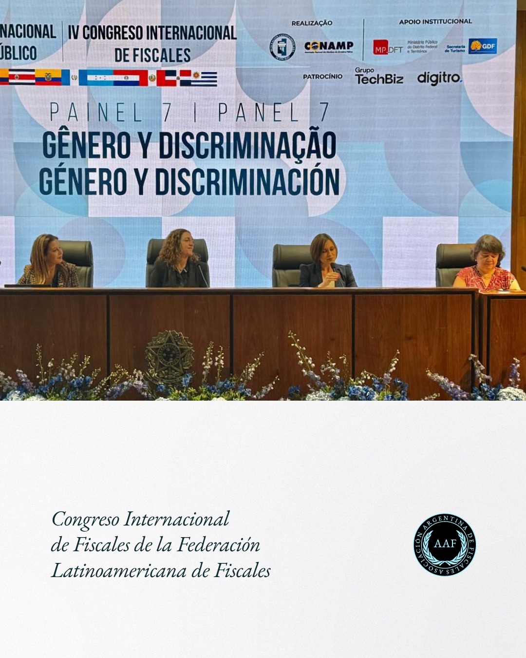 La Dra. Cintia Larregina representó a la Asociación Argentina de Fiscales en el IV Congreso Internacional de Fiscales de la Federación Latinoamericana de Fiscales, realizado en Brasilia 🇧🇷
Durante el Panel sobre Género y Discriminación expuso la ponencia: “Tramas invisibles: gestación por sustitución, violencia reproductiva y redes criminales transnacionales”.
La exposición abordó:
✔️ criminalidad organizada transnacional
✔️ protección de víctimas
✔️ perspectiva de género
✔️ cooperación internacional
✔️ intervención interdisciplinaria
La participación de la AAF en estos espacios fortalece el intercambio regional y la construcción de herramientas comunes frente a delitos complejos.
#AAF #Fiscales #Genero #DerechosHumanos #Justicia
