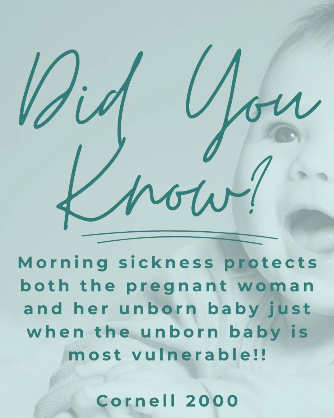 Yes even though for a few of us with severe hyperemesis this can be debilitating, it may have evolutionary roots as our bodies try and protect the fetus by steering the pregnant woman away from certain foods!
Our bodies are incredible!
#pregnancy #morningsickness #birthdoula #birthknowledge #birthjourney