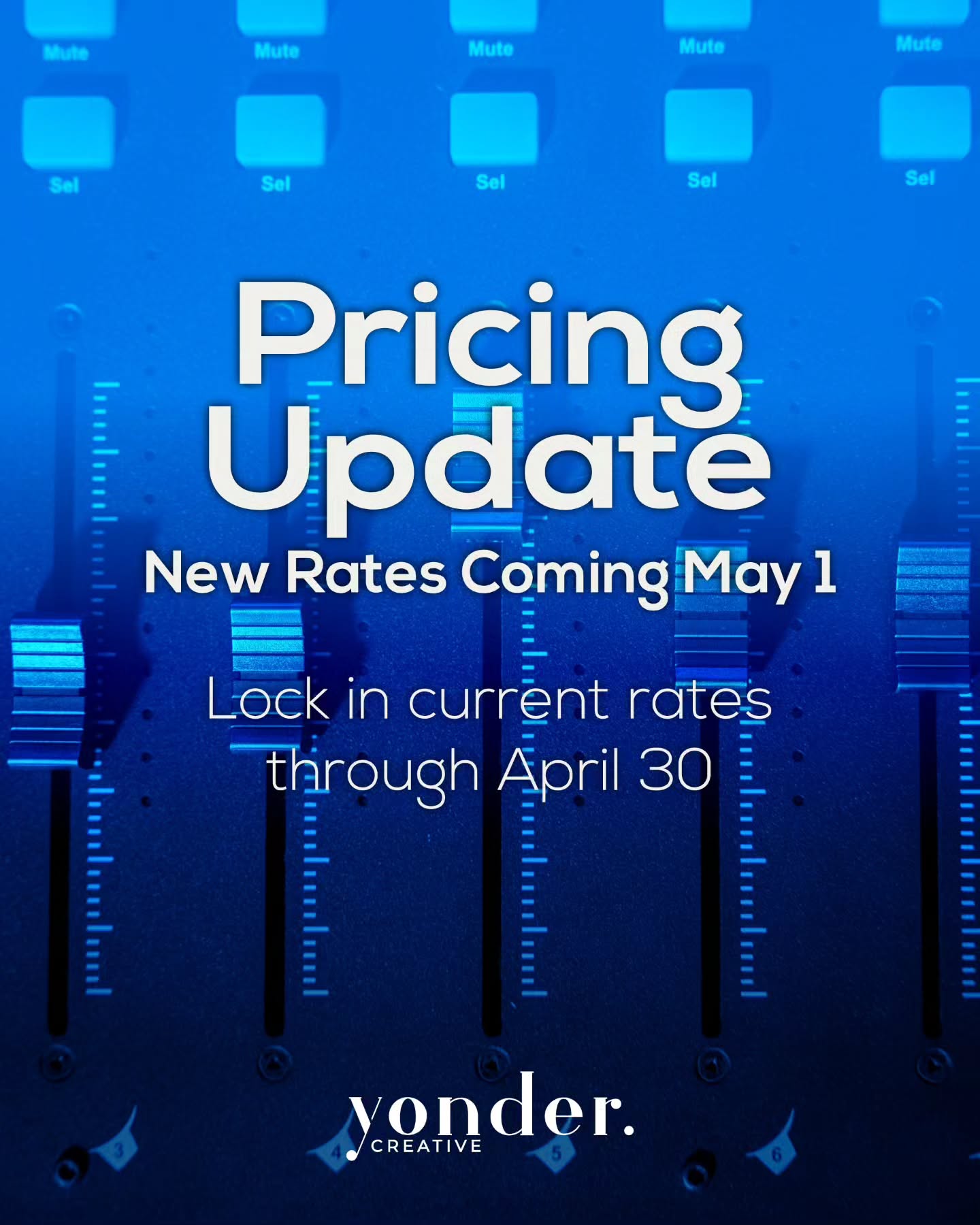 Your support this season has meant everything, and Yonder Creative is growing because of you!
Starting May 1st, custom mix pricing is going up. Swipe to see the new rates, and if you've been thinking about booking, now is the time to lock in current pricing before the deadline.
DM me or hit the link in bio to book before April 30th.
#YonderCreative #CustomMix #DanceTeamMix #DanceTeam #BookNow