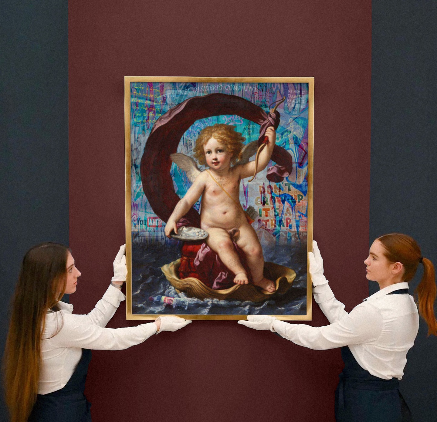 Step into the living mythology of Marco Battaglini; where classical beauty meets the raw pulse of the present.
In Veritas vos liberabit, truth is not a distant ideal but a force that emerges through contrast: innocence and chaos, sacred and profane, past and now. Even within the controlled space of the gallery, the work resists containment; reminding us that truth cannot be framed, only experienced.
Battaglini’s new mythology transforms the viewer into a participant: you are not just observing the myth, you are inside it. The artwork becomes a threshold where awareness awakens, and where freedom begins the moment you dare to see.
Truth doesn’t hang on the wall. It lives through you.
#ContemporaryMythology #Battaglini #Veritas