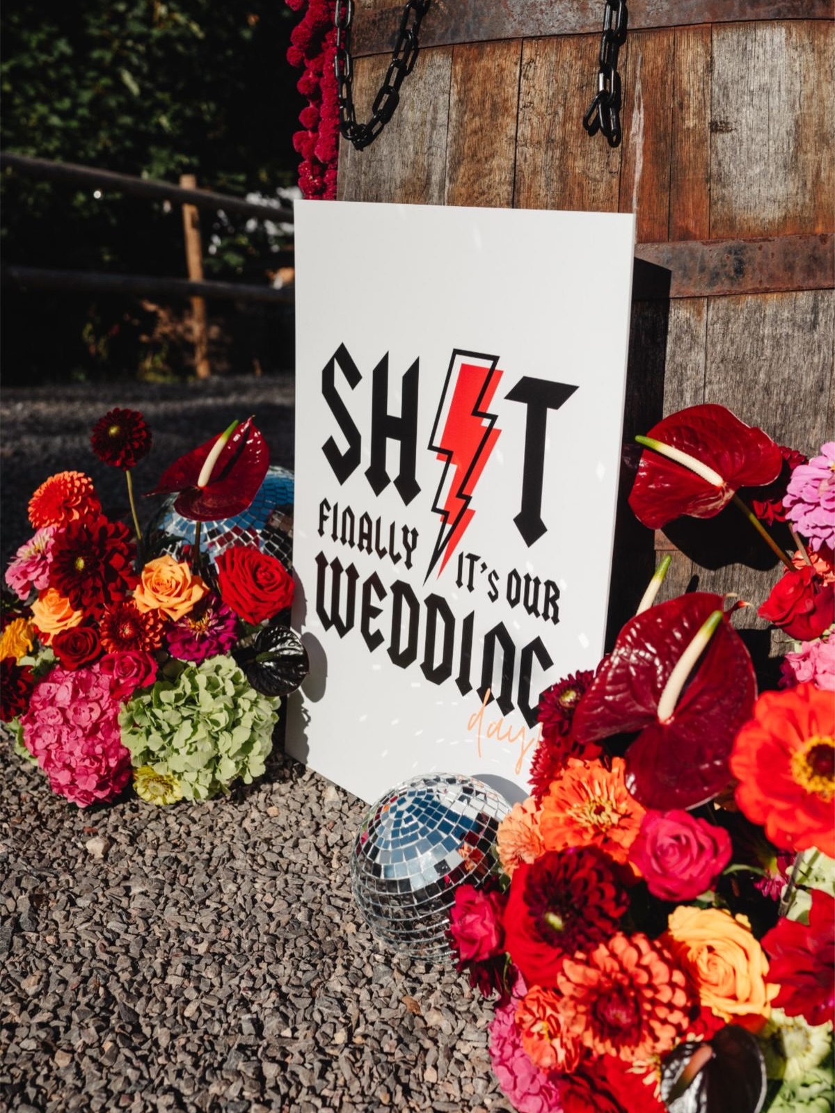Stop being so well-behaved!
Have fun with your wedding signage.
Ditch the “should dos” and make it iconic.
Venue: Glyn & Gander @theglynandgander
Photographer: Lucy Harpur Gold @lucygold
Florist: Botanic Possessions @botanic_posessions
Stylists + Sign: Stef + Rosie, Un-Traditional Wedding Stylists @untraditionalweddingstylists
#weddingdecor
#rocknrollwedding
#elderemo
#alternativewedding
#modernwedding