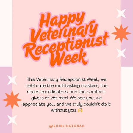 This week we say thank you to our amazing CSR staff Bri and Nia who do such an amazing job! We also want to recognize and give thanks to Logan for stepping into the role to help recently. They are constantly making a difference with their kindness, dedication and loving care for both the people and the pets that walk through our doors. Happy Veterinary Receptionist Week!! ❤️🐾