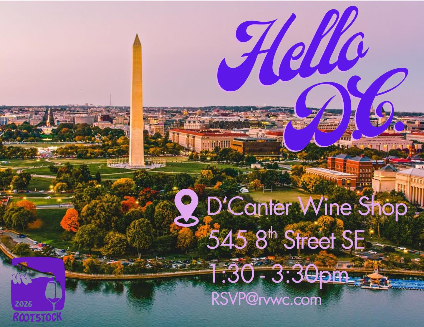 On the Rootstock Route! DC, here we come! ⛲️
ICYMI, spots are still available for today’s tasting. Email RSVP@rvwc.com to add your name to the list.
@dcanterwines
@conciergebydcanter